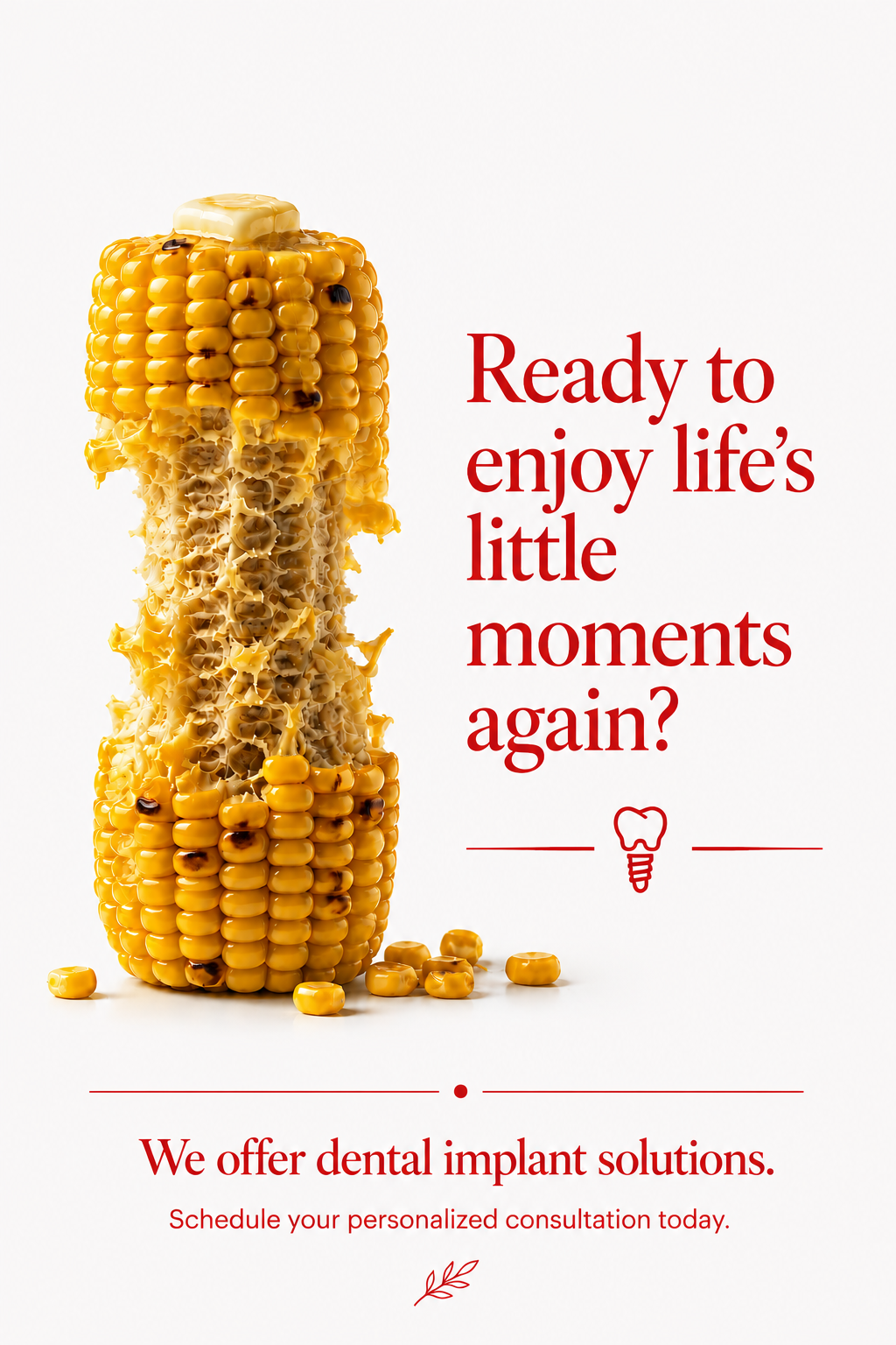 Hudson Valley TMD & Facial Aesthetics Facebook ad: Enjoy Corn on the Cob Again