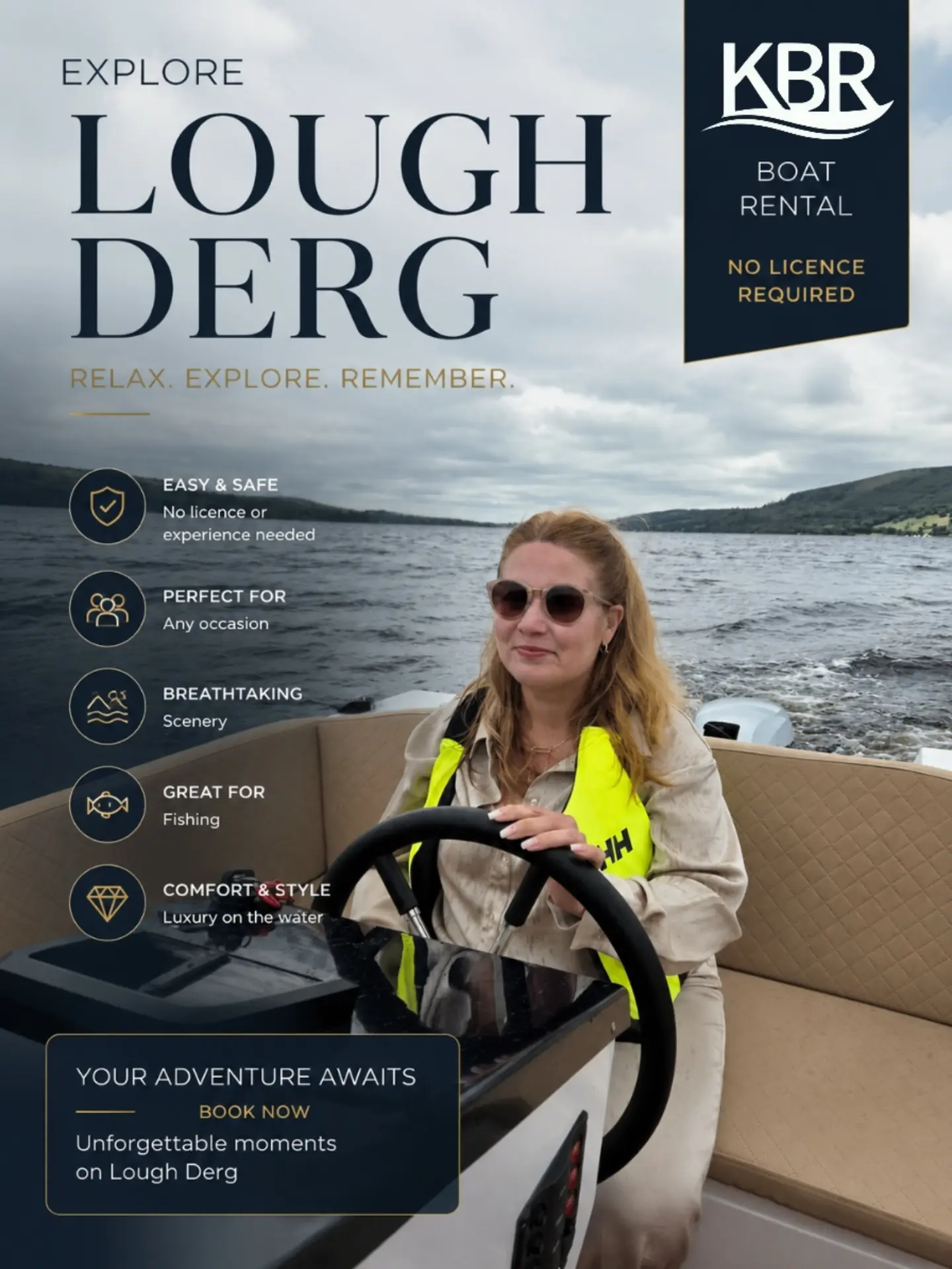 Killaloe Boat Rental Facebook ad: No licence or previous boating experience required.