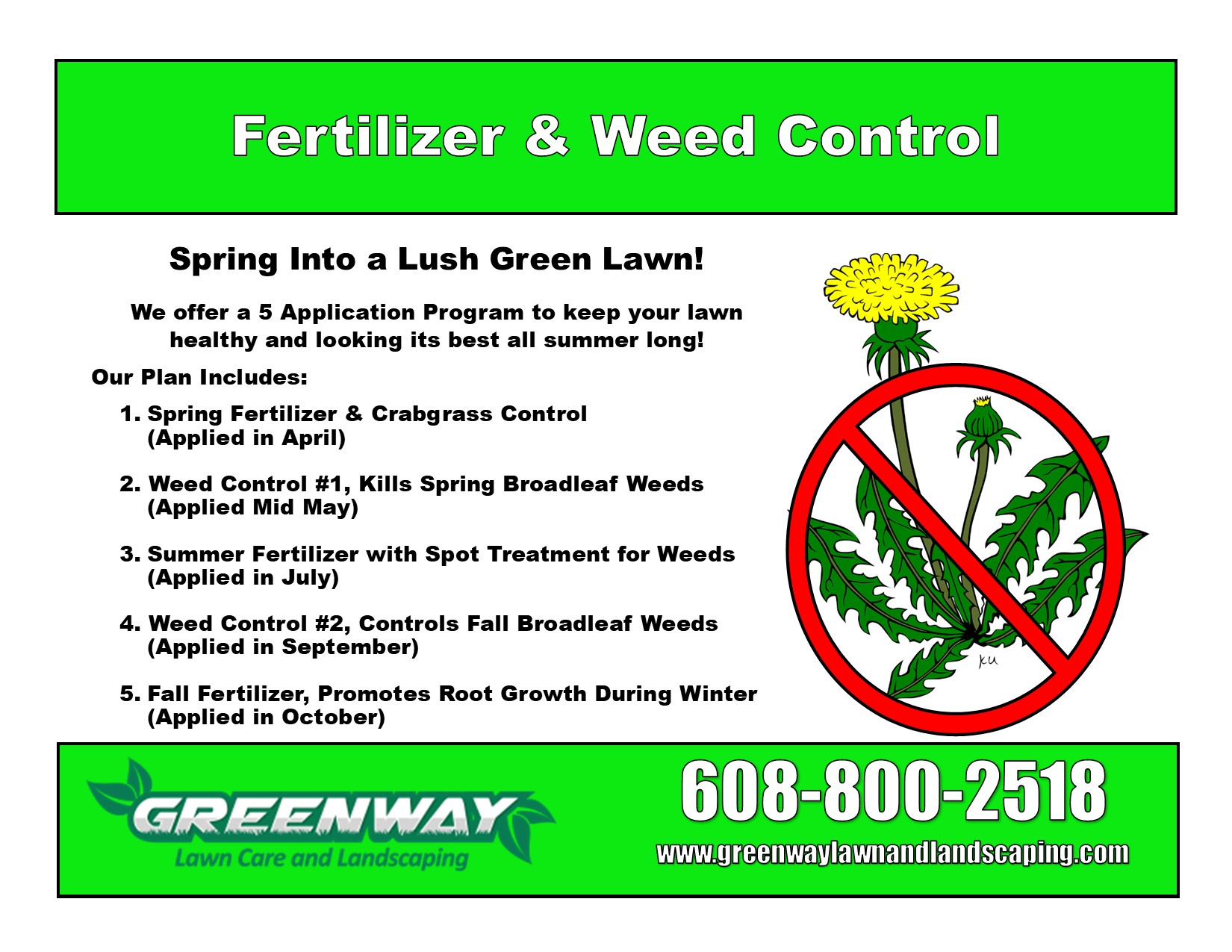 Greenway Lawn Care and Landscaping Facebook ad: Stop Fighting Weeds Every Weekend