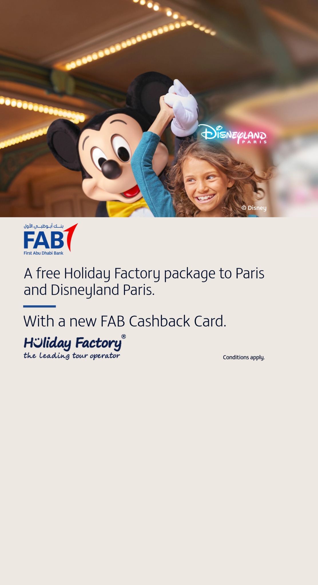 FAB Facebook ad: Your next holiday, on us