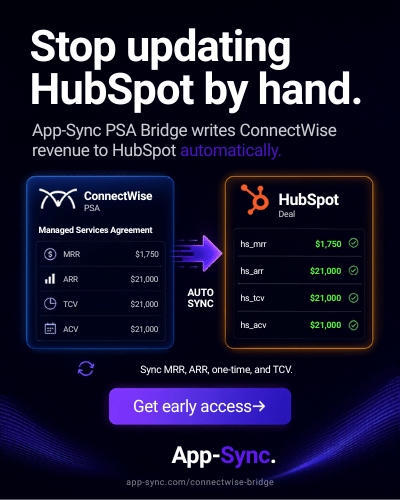 App-Sync Facebook ad: Stop updating HubSpot by hand
