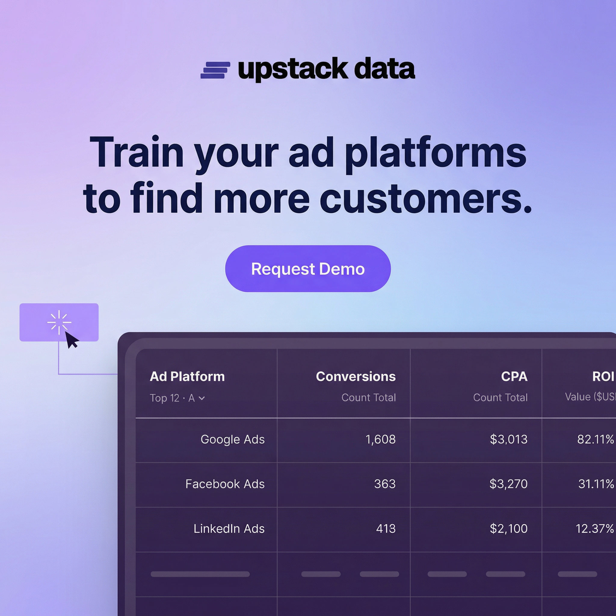Upstack Data  Facebook ad