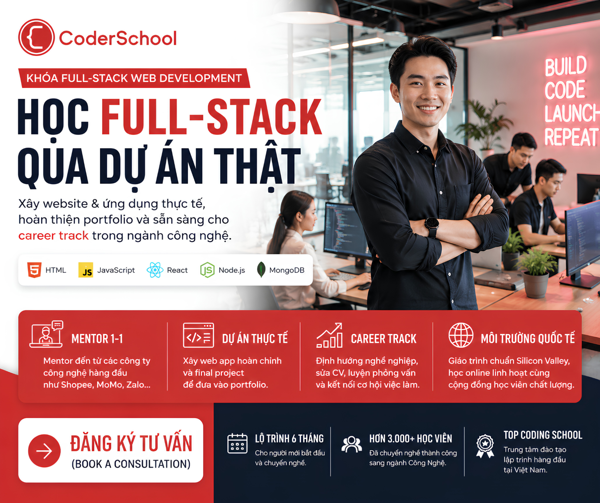 CoderSchool Facebook ad