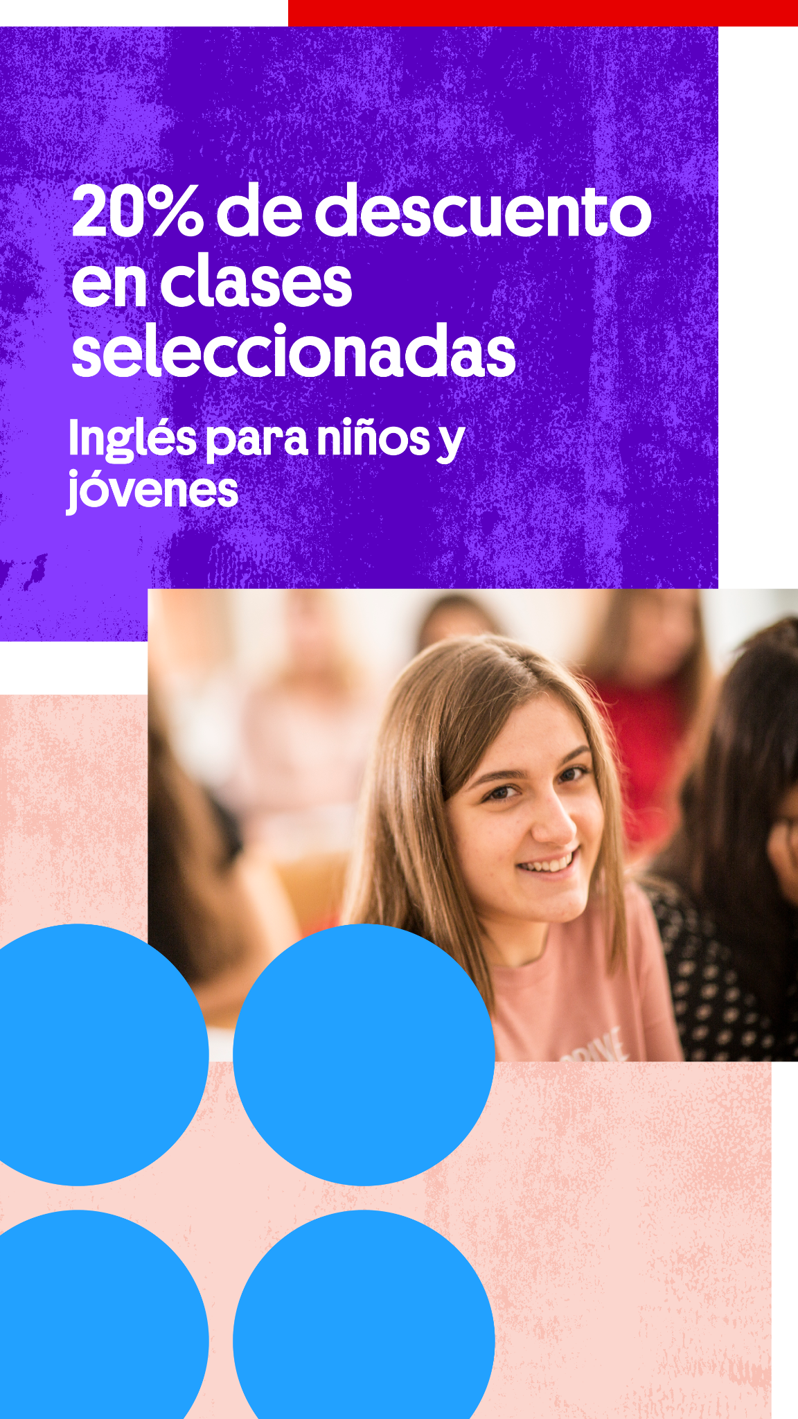 British Council España Facebook ad: Clases seleccionadas: -20%