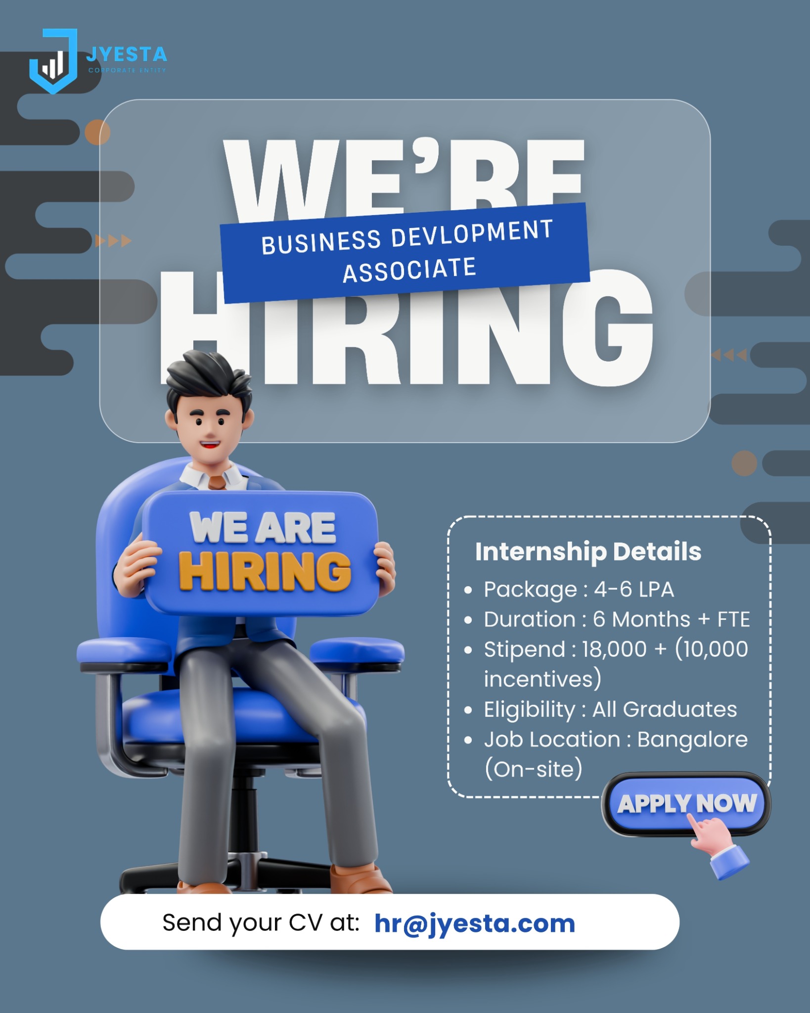 Jyesta Corporate Entity Facebook ad: We’re Hiring Business Development Associates, Apply Now!