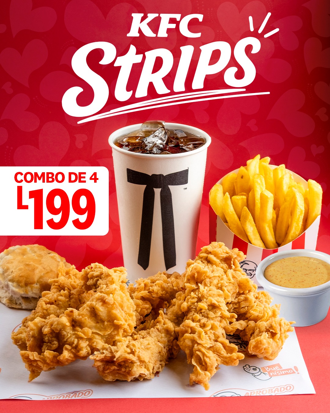 KFC Facebook ad: Por siempre tus strips favoritos + una buena…