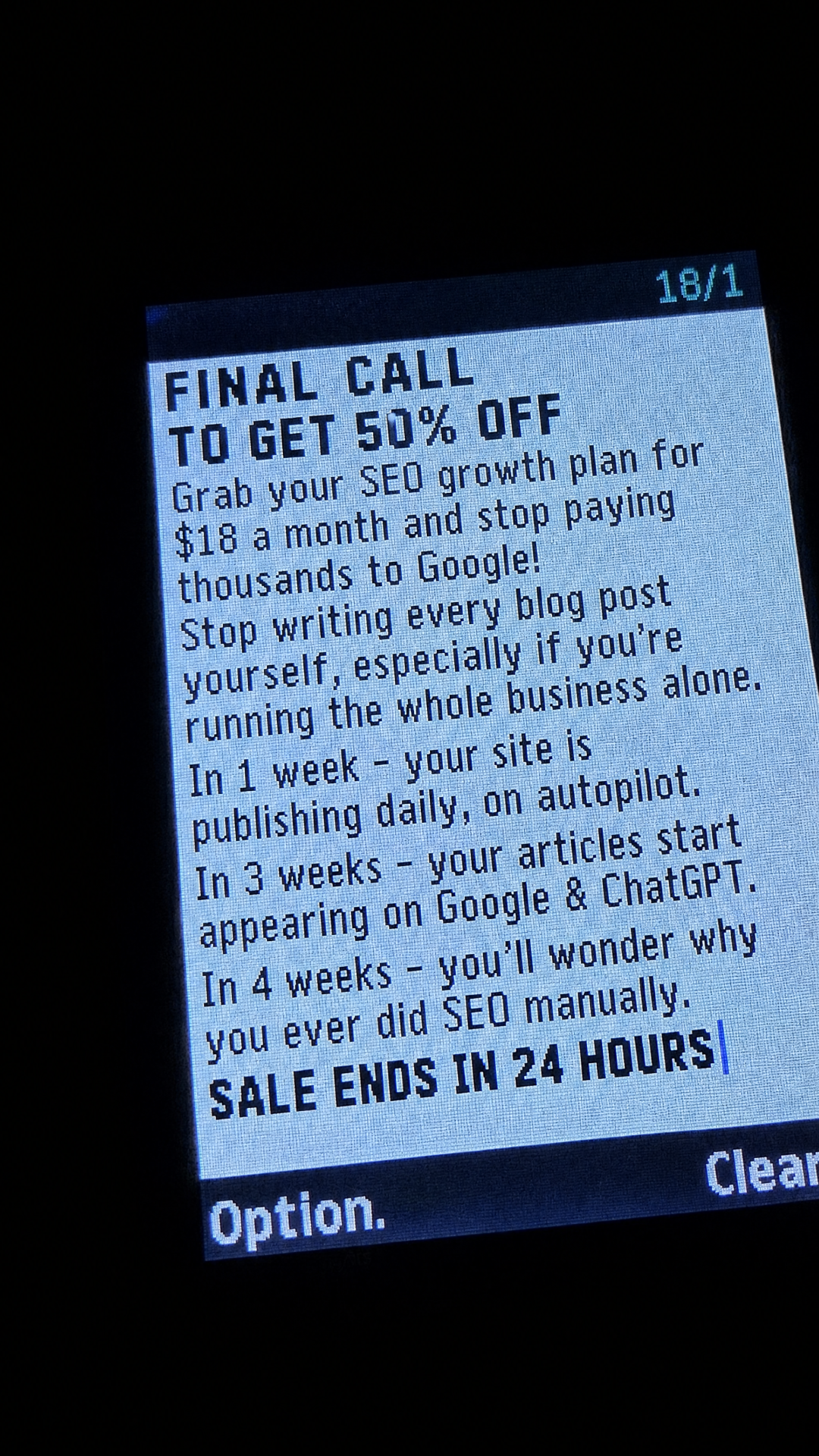 Soro SEO Facebook ad: Rank #1 on Google