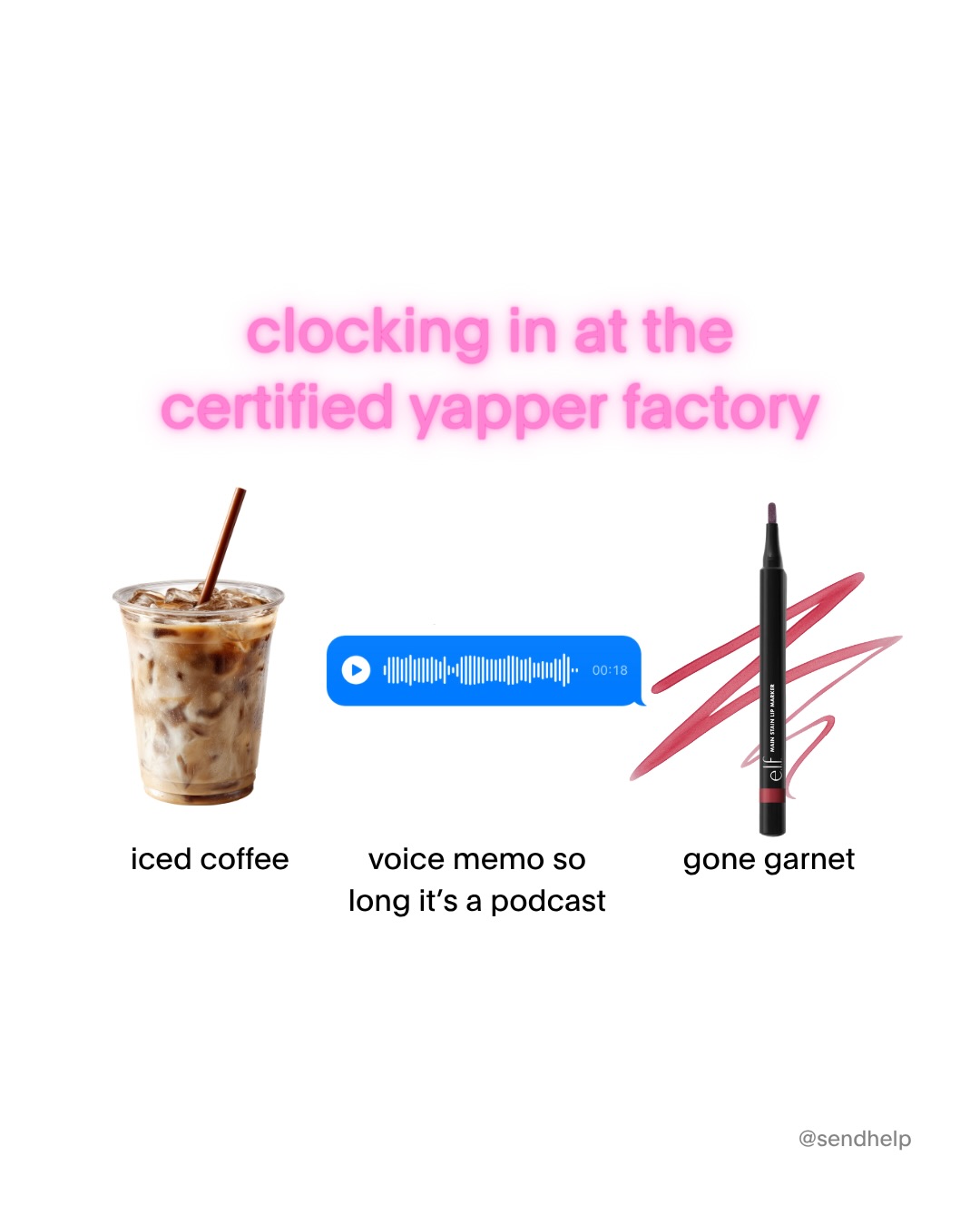 Send Help Facebook ad: @elfcosmetics has a main stain lip marker color…