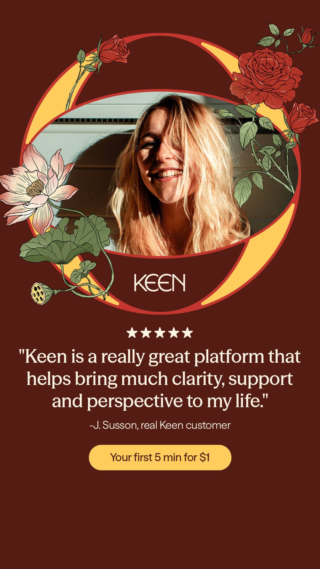 Keen.com Facebook ad: Backup for your instincts.