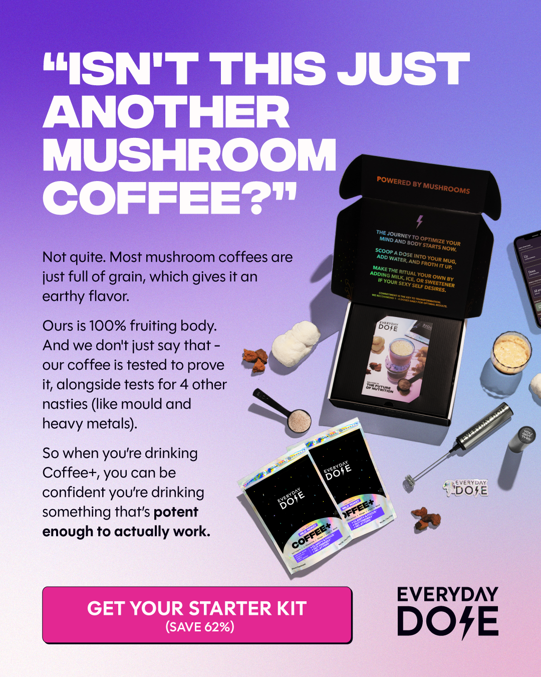 Everyday Dose Facebook ad: Pour Yourself Coffee That Does More