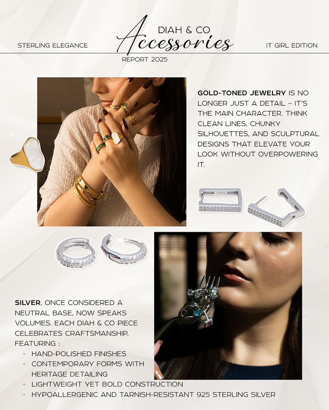 Diahandco Facebook ad: 2025 is the year of statement accessories.