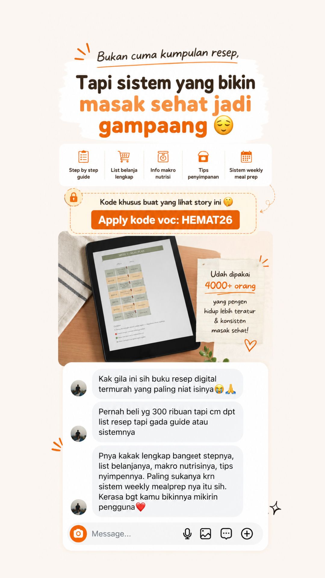dapur.pandamerah Facebook ad: Nggak sempat mikirin meal plan karena sibuk banget?