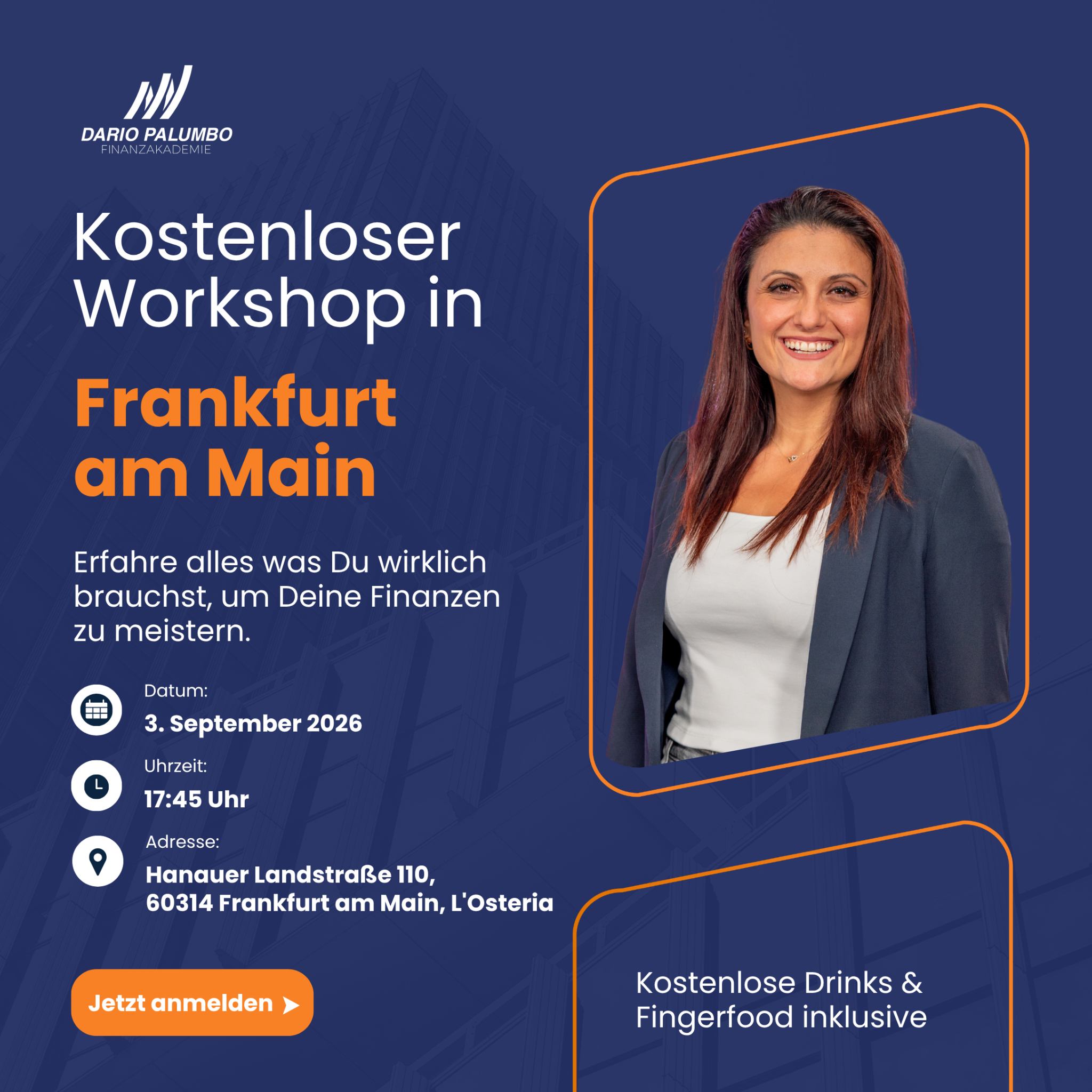 Dario Palumbo Facebook ad: Kostenloser Workshop: Vermögensaufbau mit ETFs & Immobilien!