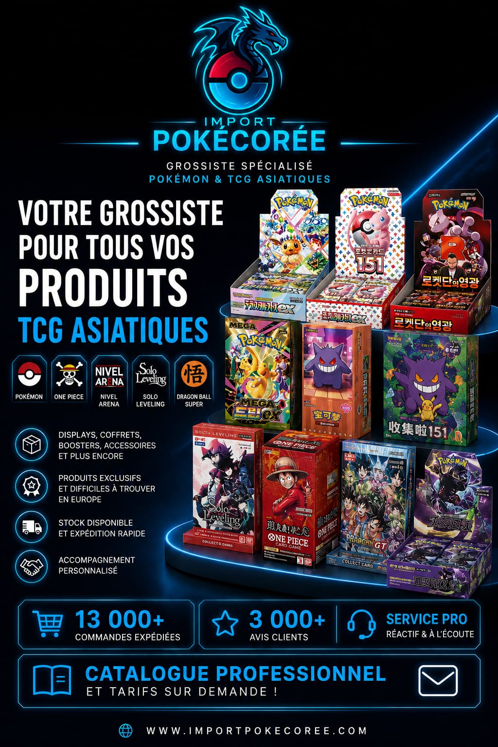 Importpokecoree Facebook ad: Recevez notre catalogue professionnel