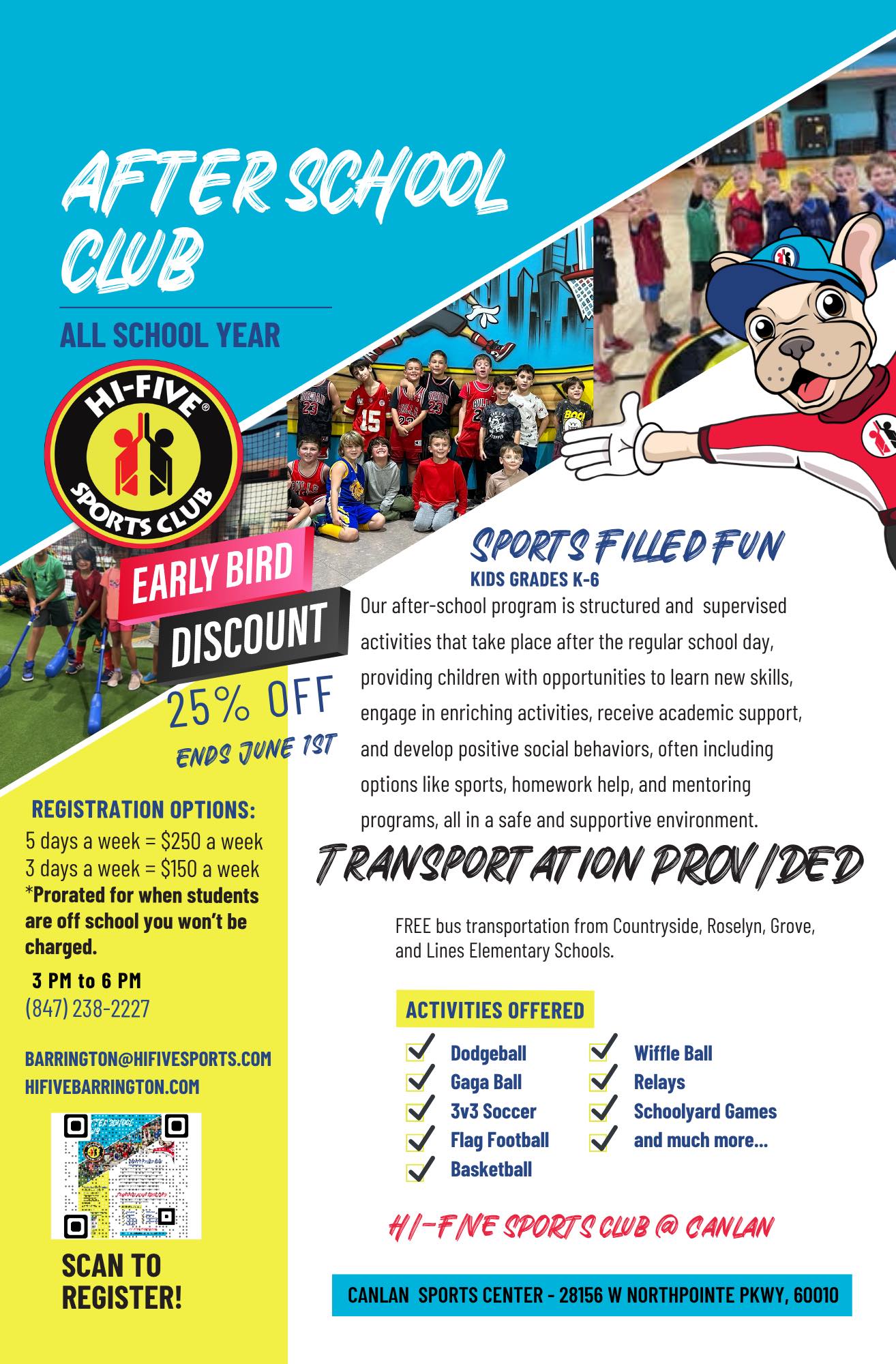 Hi-Five Sports Barrington Facebook ad: AFTER-SCHOOL JUST GOT A LOT MORE FUN!
