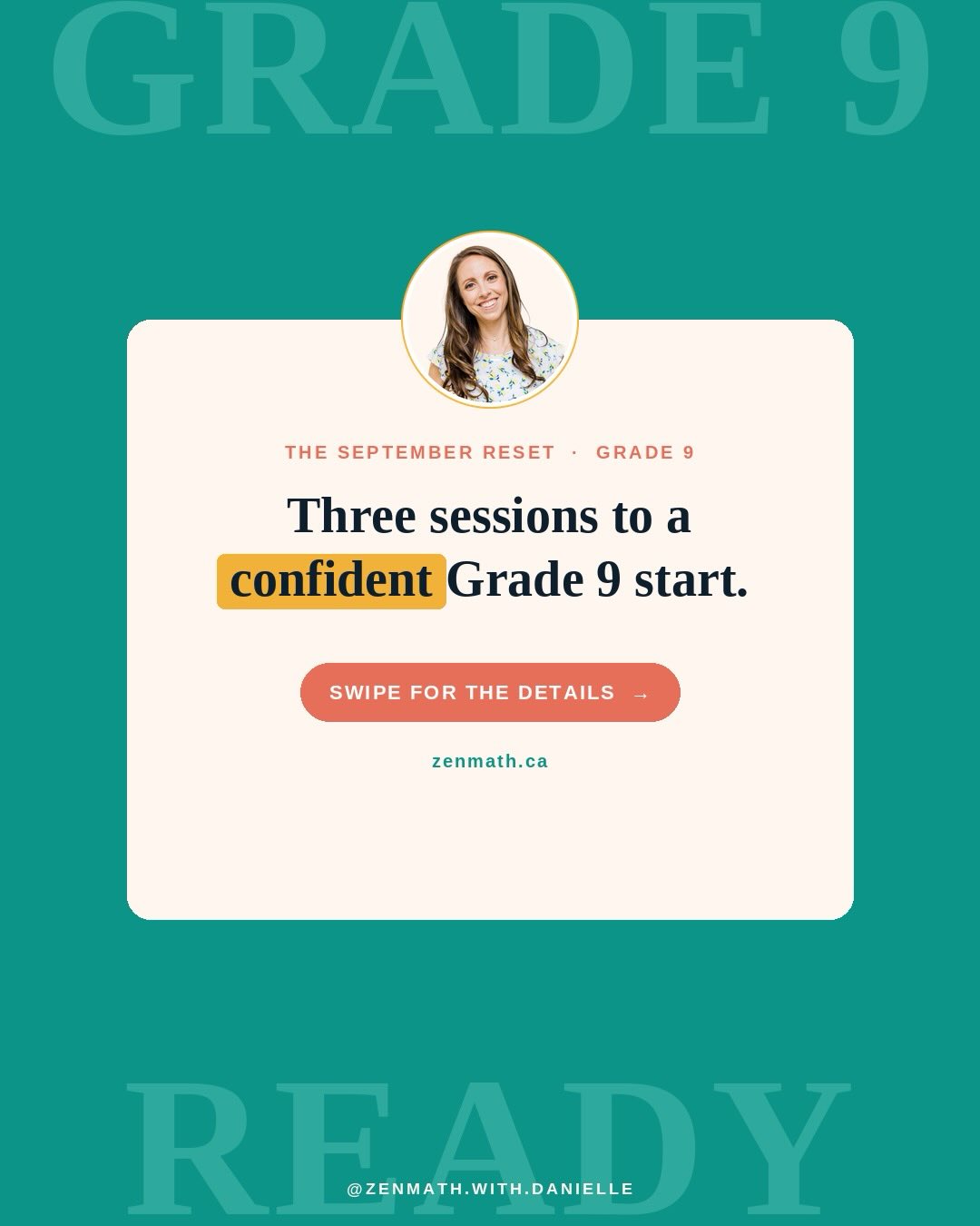 Zen Math Tutoring Facebook ad: Starting Grade 9 is a big jump.