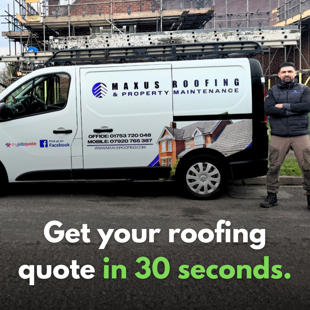 Maxus roofing Facebook ad: Your Roof Quote in 30 Seconds