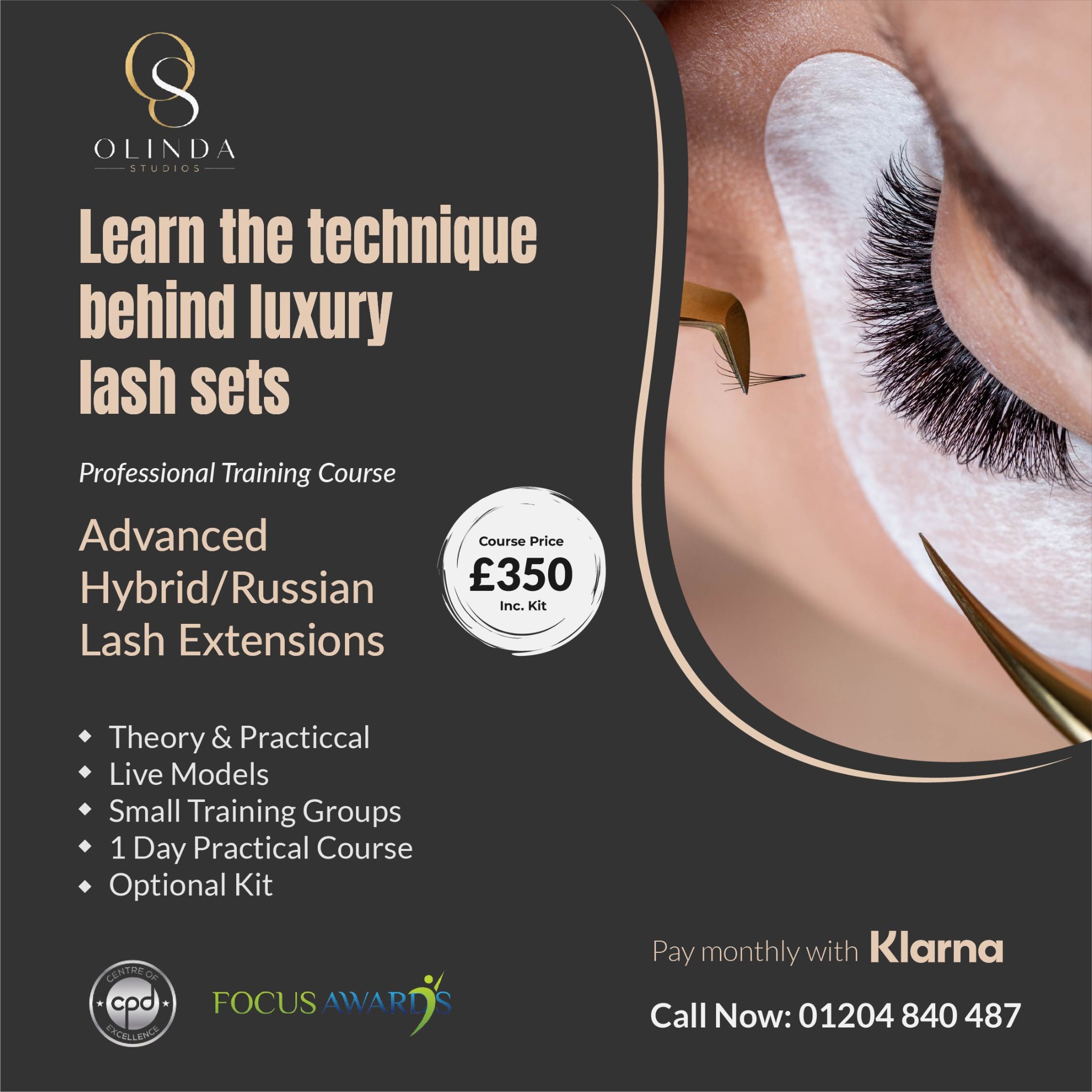 Olinda Studios Facebook ad: Advanced Lash Course in Bolton