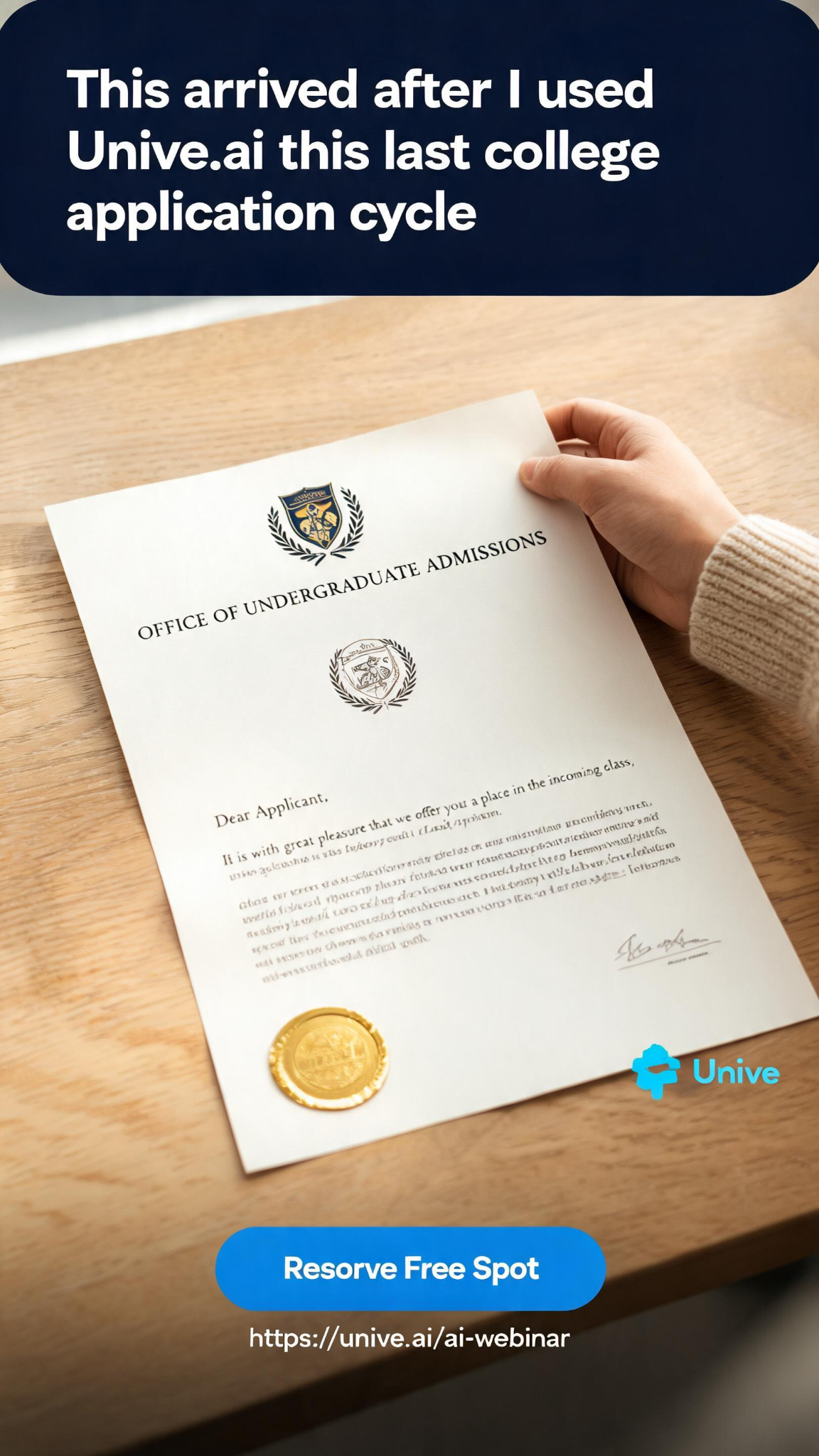 Unive AI Facebook ad