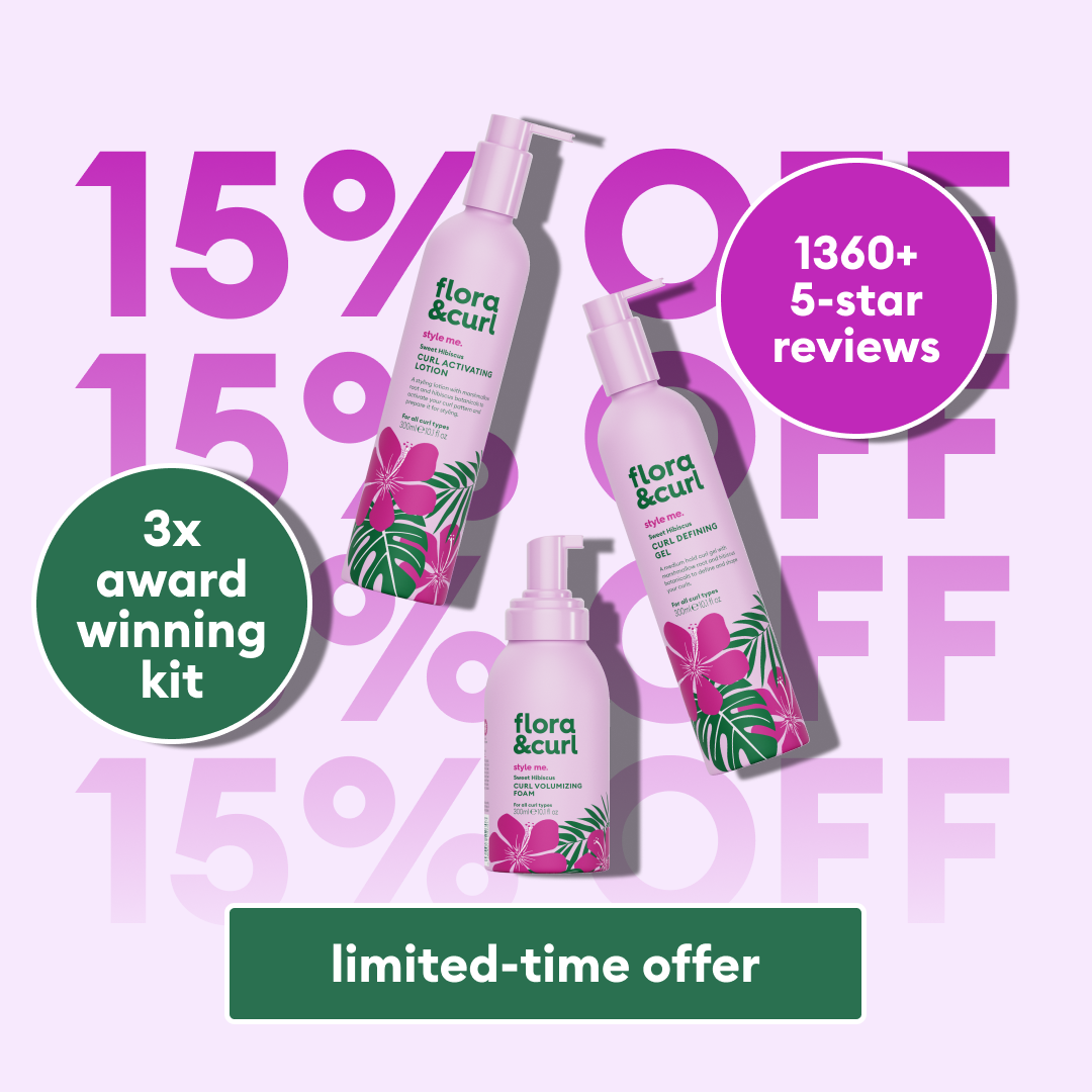 Flora & Curl Haircare Facebook ad: 3x Award-Winning Curl Routine