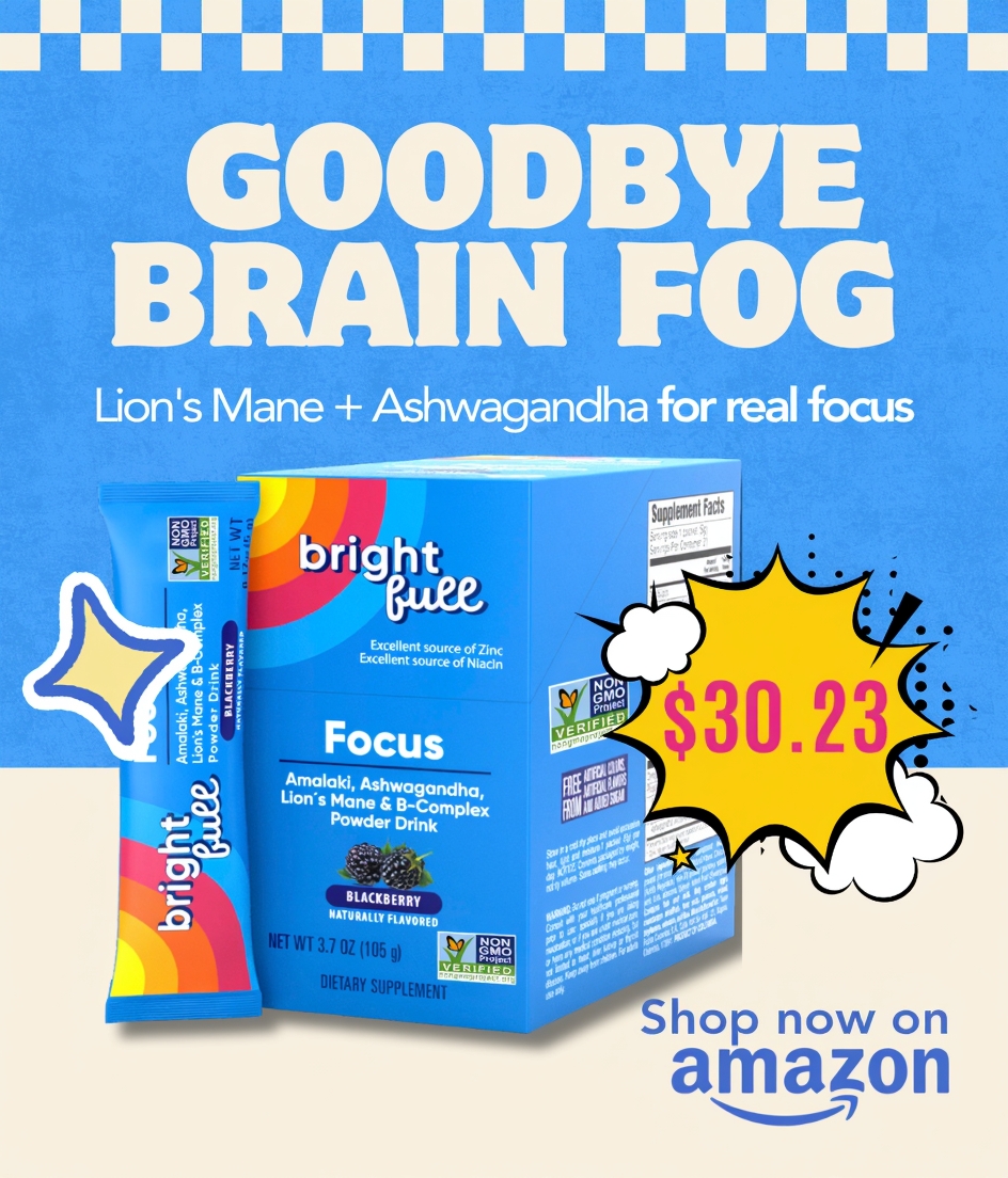 Brightfull Facebook ad: BRIGHTFULL Focus Drink Mix | Ashwagandha, Lion's Mane…