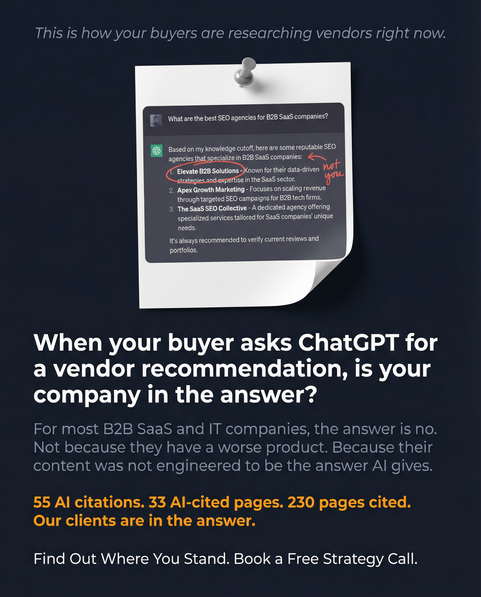 Cranberry Studio Facebook ad: Your buyers are asking ChatGPT for vendor recommendations…