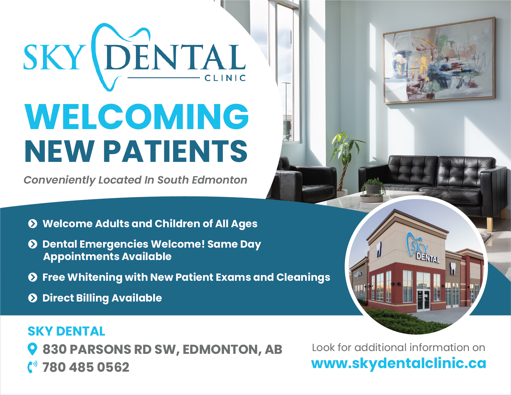 Sky Dental Facebook ad: Free Whitening. Book Now!