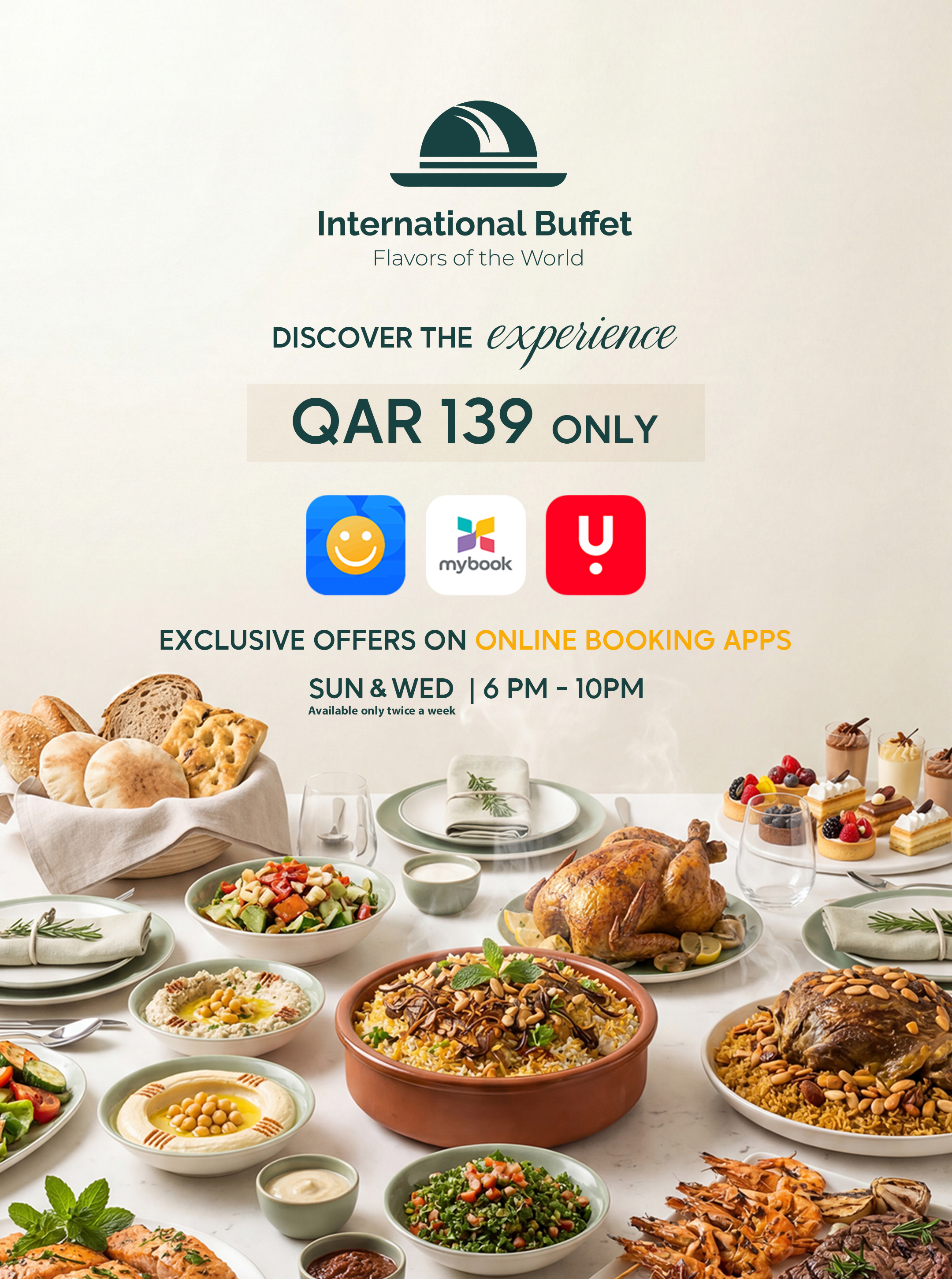 Four Points by Sheraton Doha Facebook ad: Discover a world of flavors at Four Points…