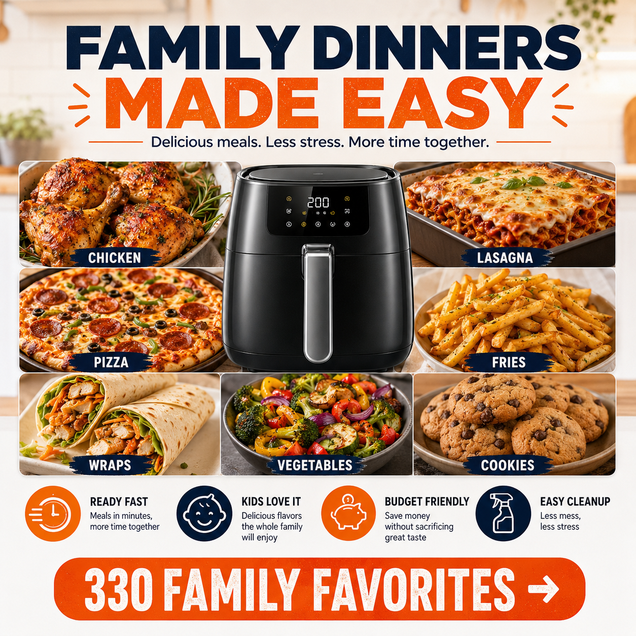Air Fryer Everyday Facebook ad: Meals in Minutes with the Air Fryer