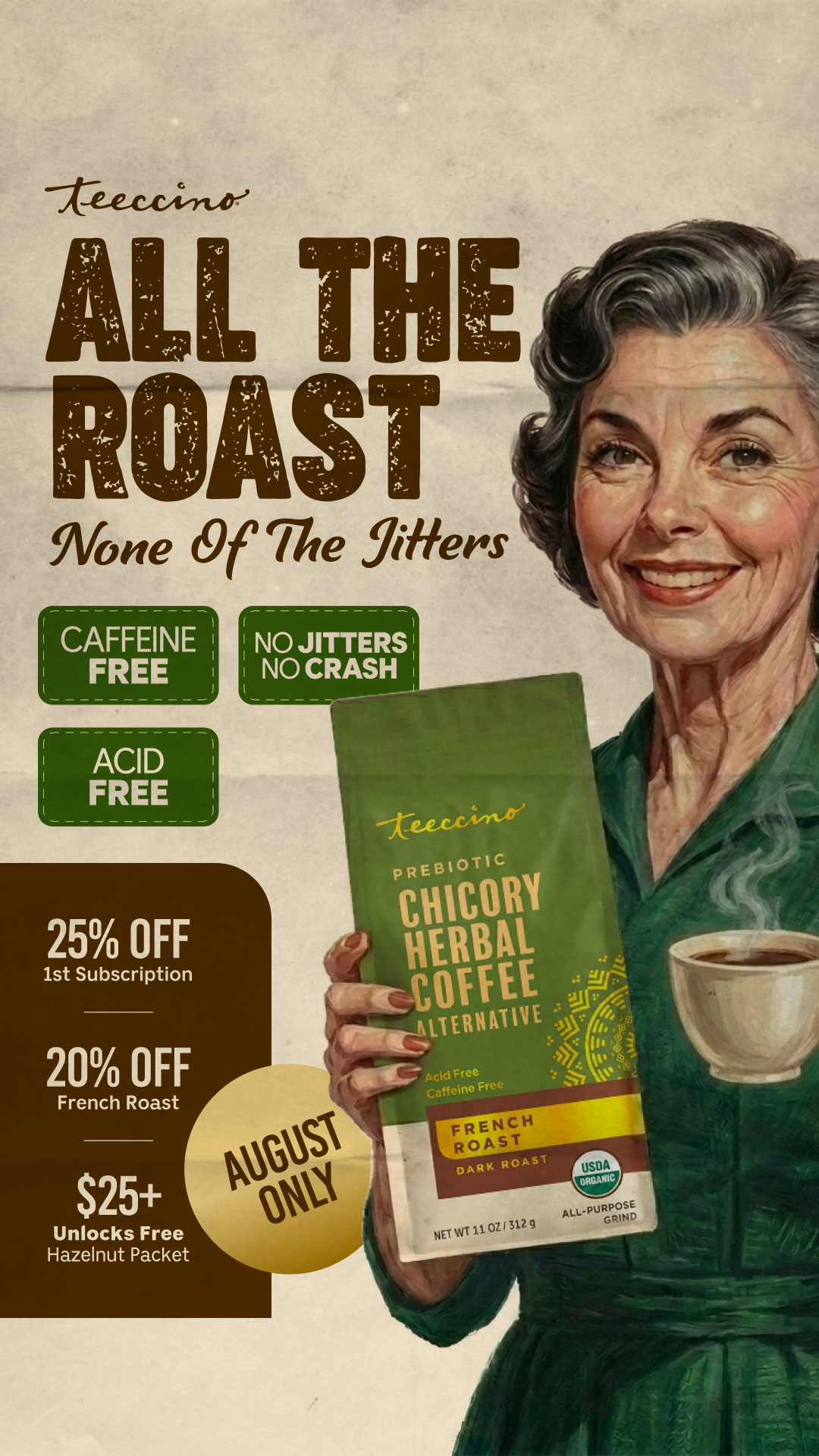 Teeccino Herbal Coffees & Teas Facebook ad