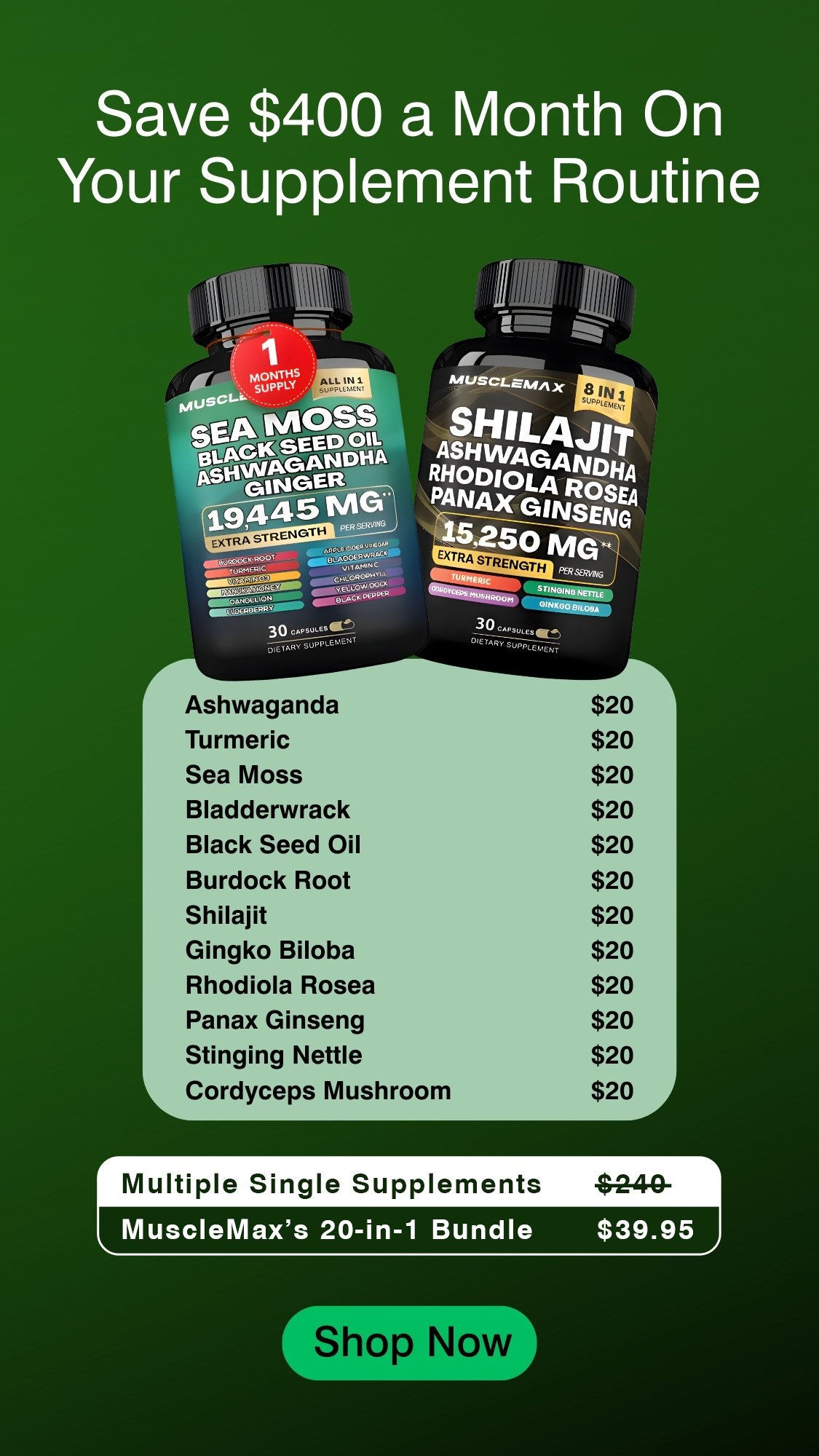 MuscleMax Nutrition Facebook ad