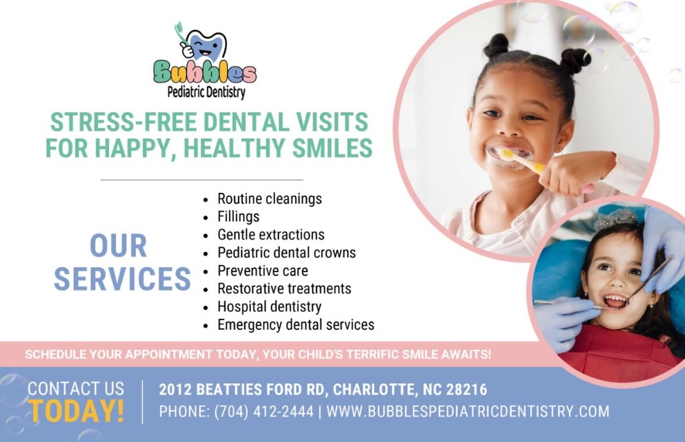 Bubbles Pediatric Dentistry Facebook ad: Scheduling