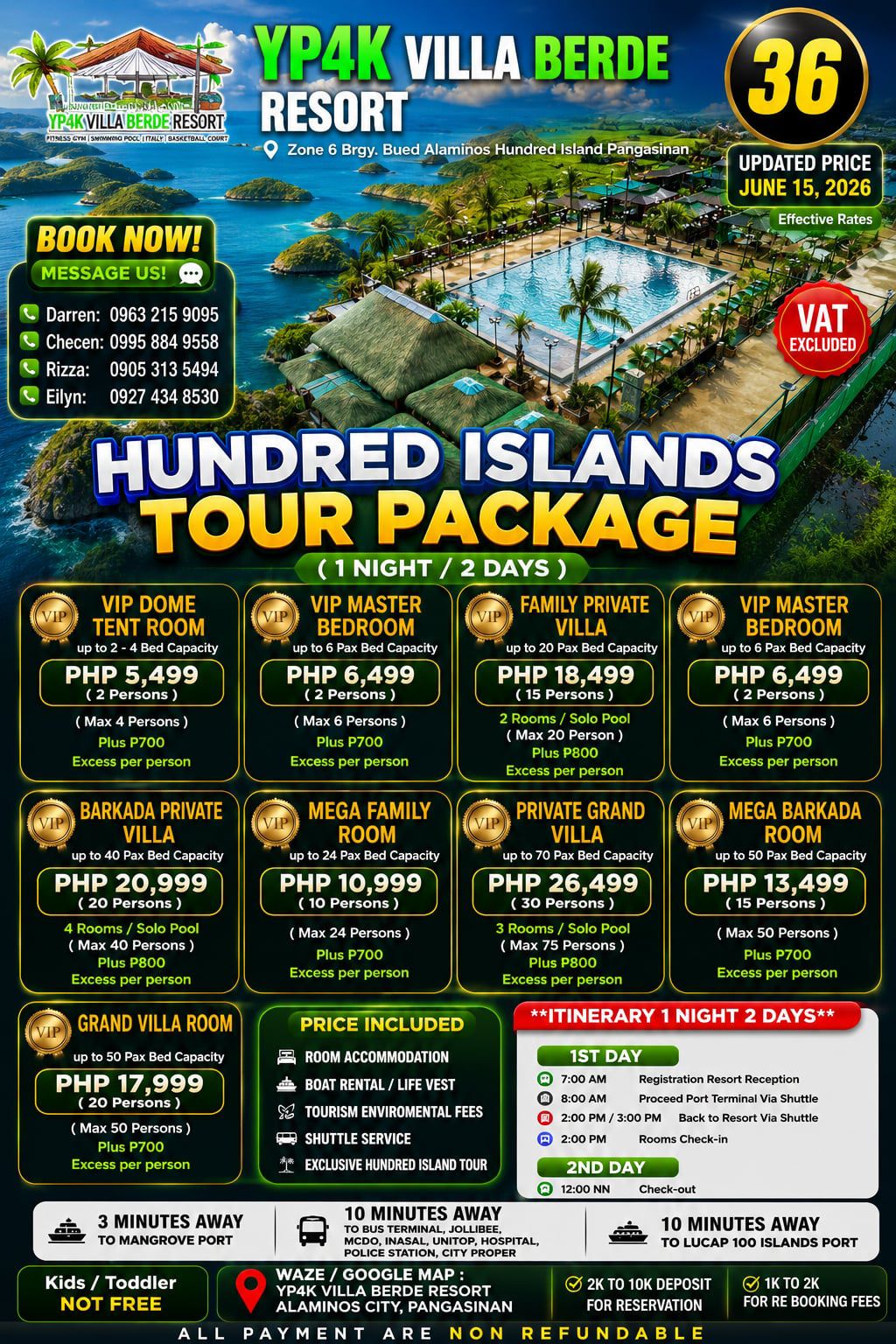 Hundred Islands / Yp4k Villa Berde Resort / Transient Facebook ad
