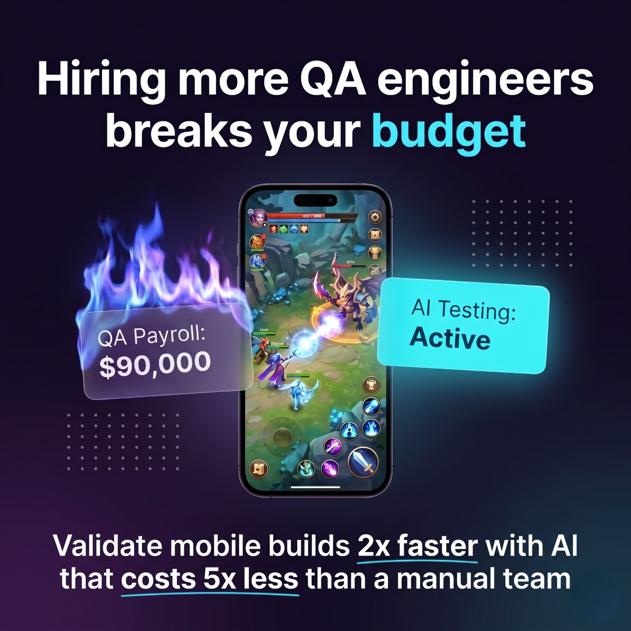 Nodemori Facebook ad: Scale your QA coverage without doubling your headcount