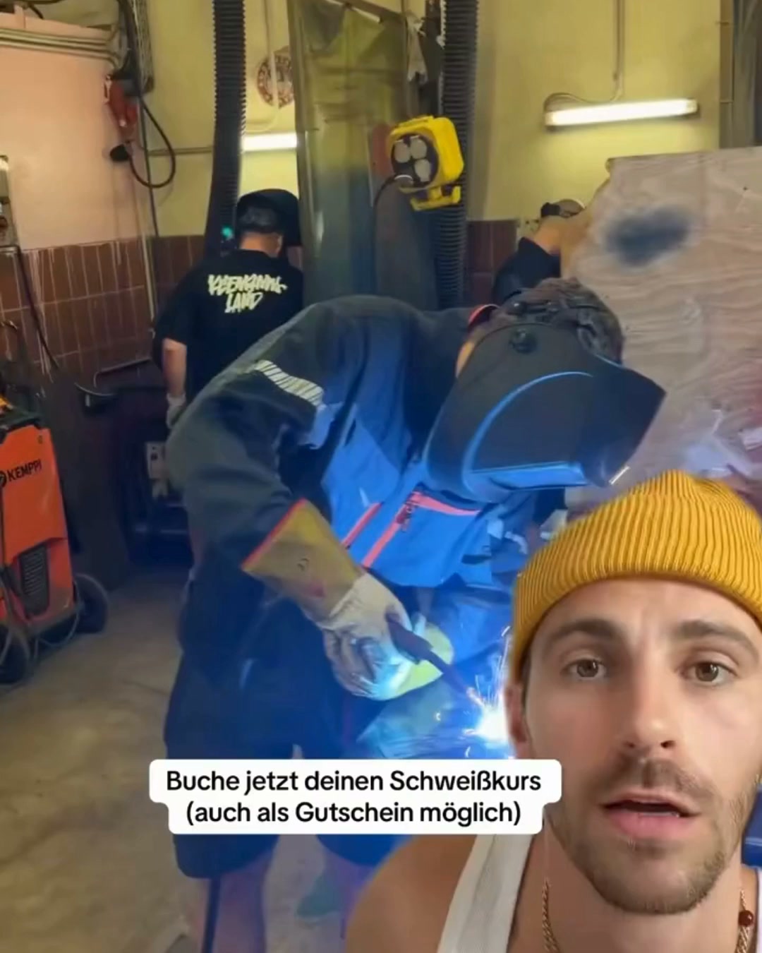 Kliemannsland Facebook ad: Schweißen wie ein Pro!