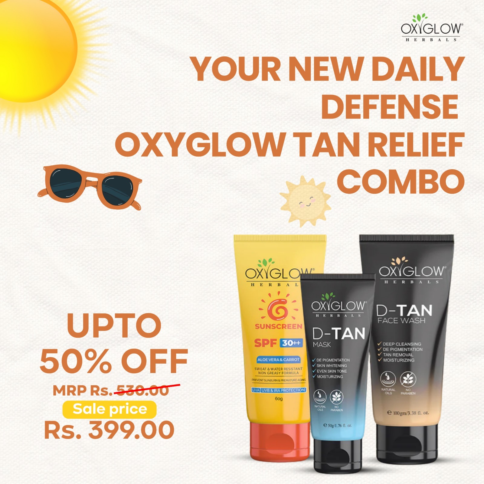 OxyGlow Cosmetics Facebook ad