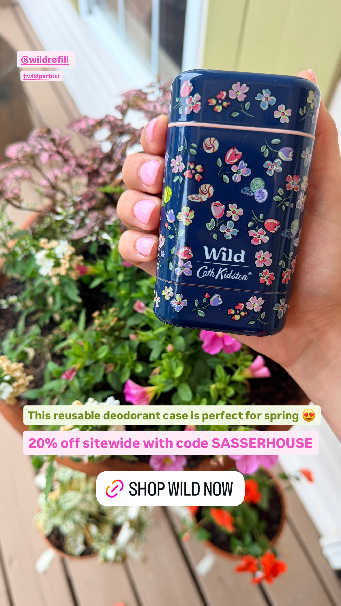 Sasser House Facebook ad: Get 20% off all Wild products with code SASSERHOUSE