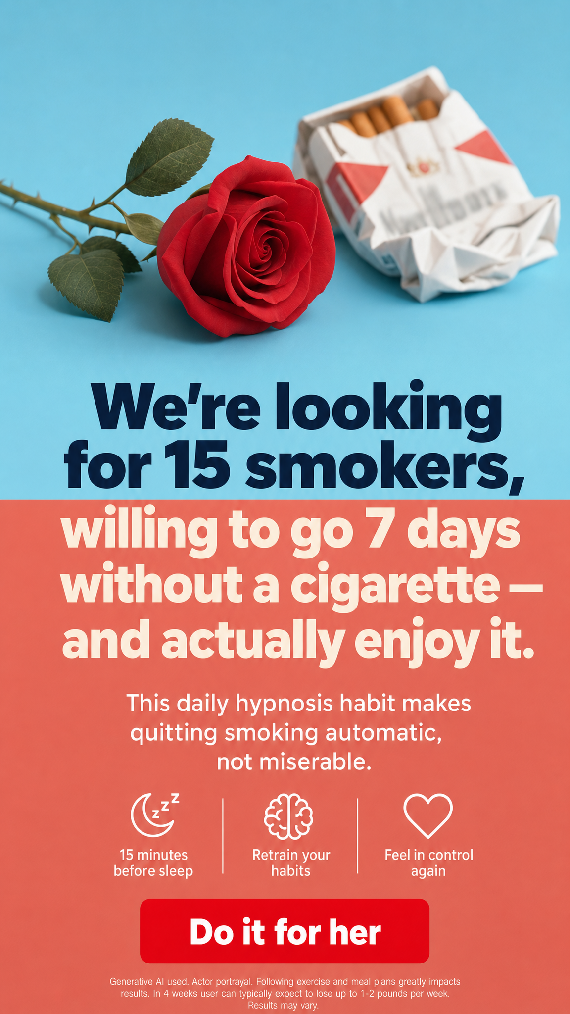 Hypnosis to Stop Smoking Facebook ad