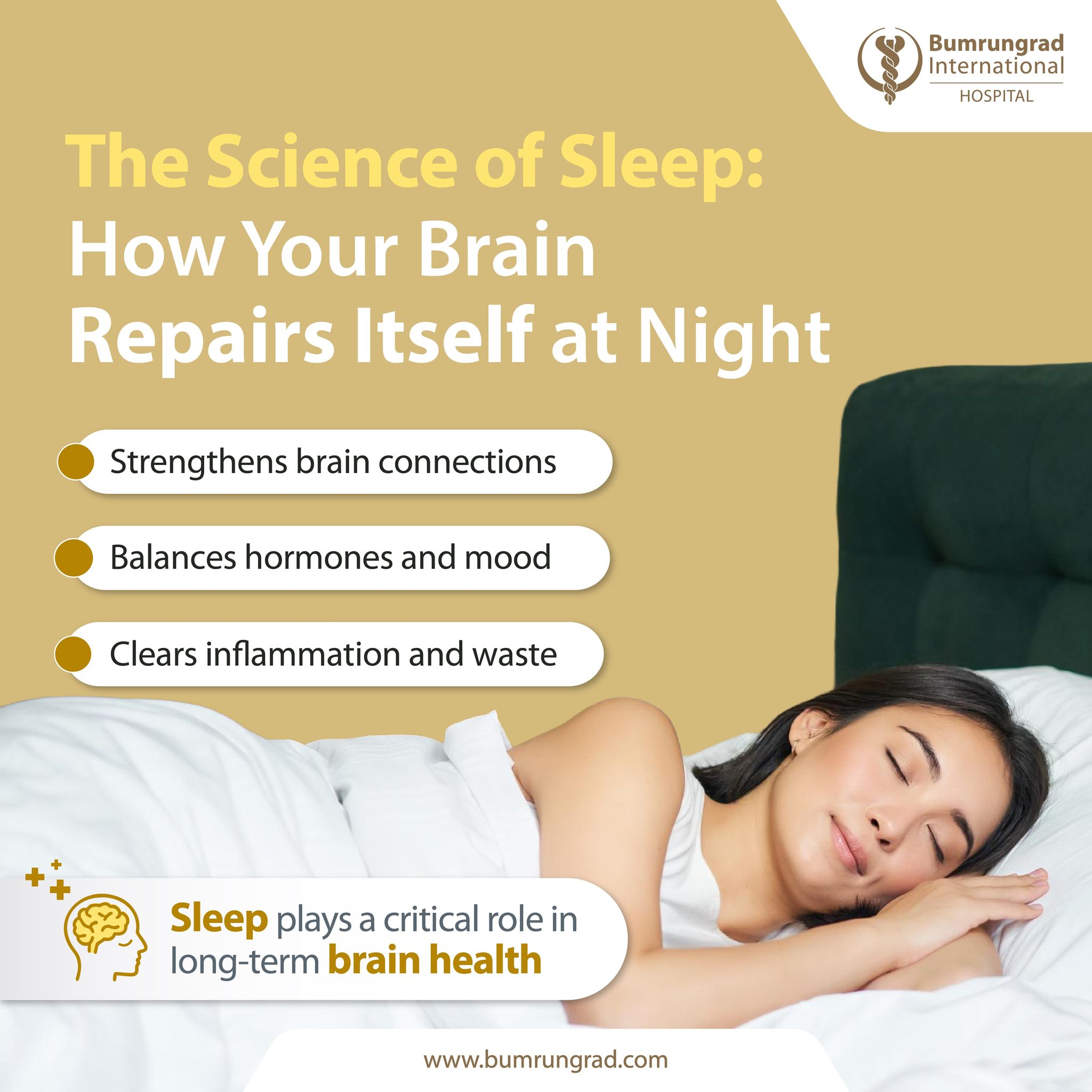 Bumrungrad International Facebook ad: Sleep is more than rest; it is an…