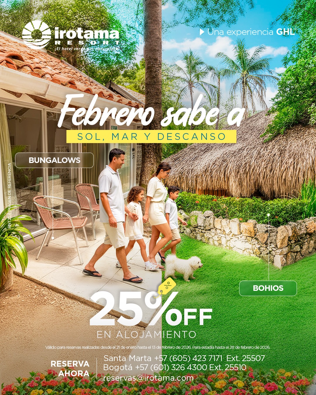 Hotel Irotama Facebook ad: Febrero sabe a sol, mar y descanso en…