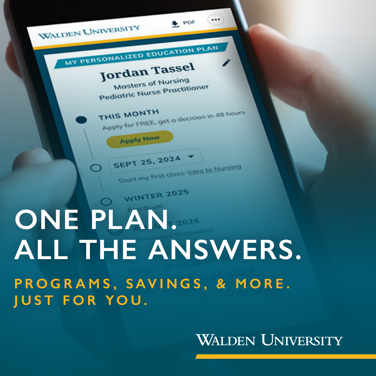 Walden University Facebook ad