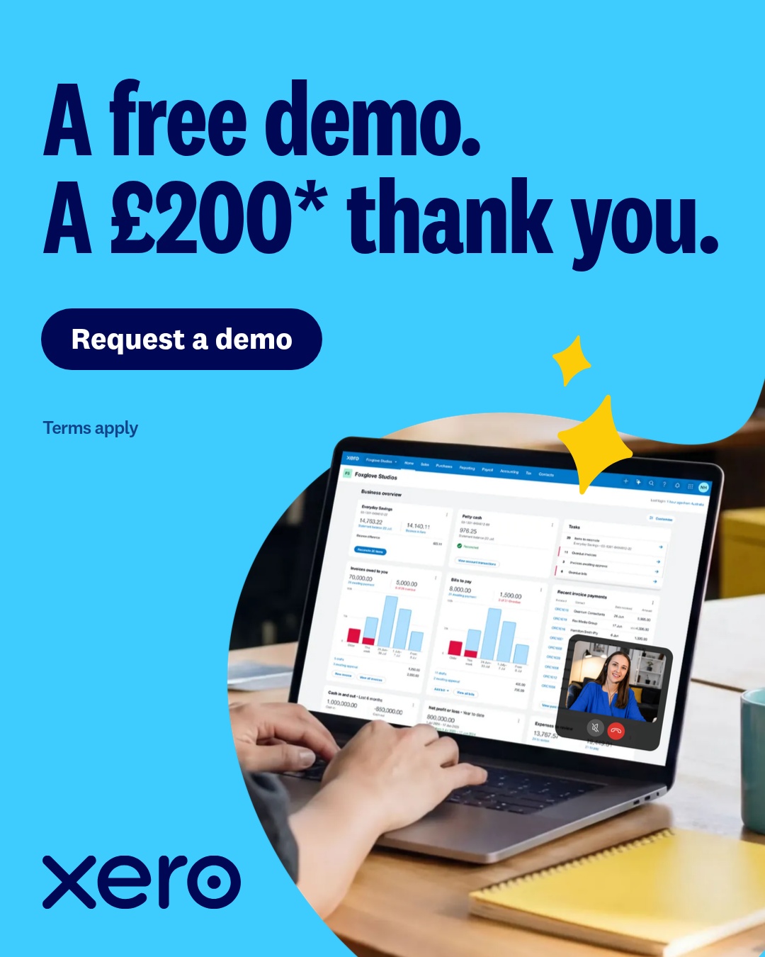 Xero Facebook ad: Balance your time. Bank the reward.