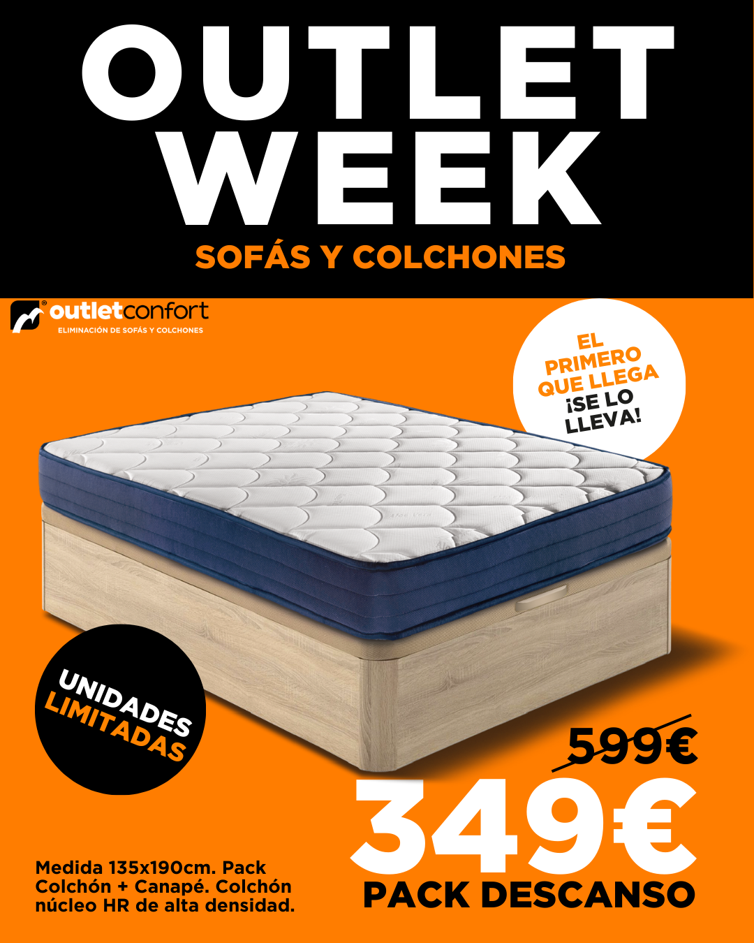 Outletconfort Pontevedra Facebook ad from Jul 6, 2026