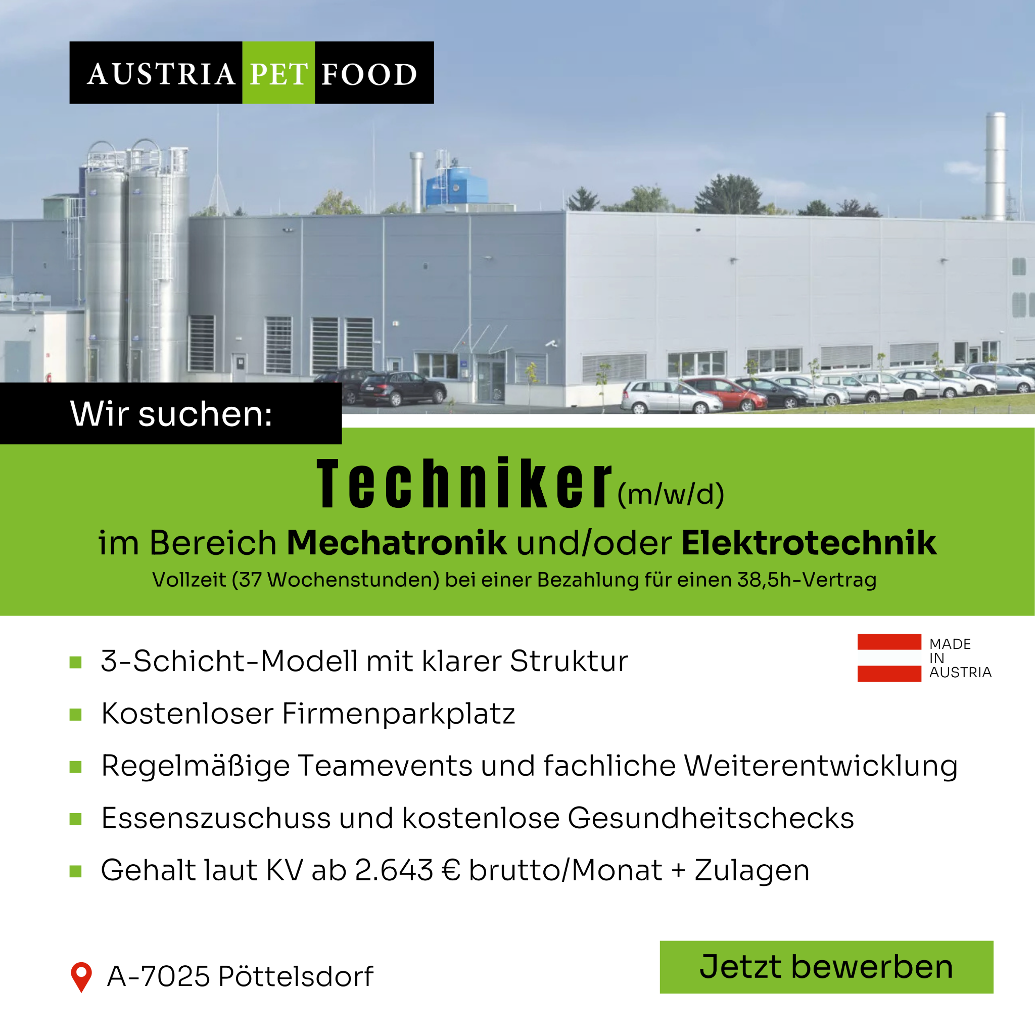 Austria Pet Food Facebook ad from Mar 20, 2025