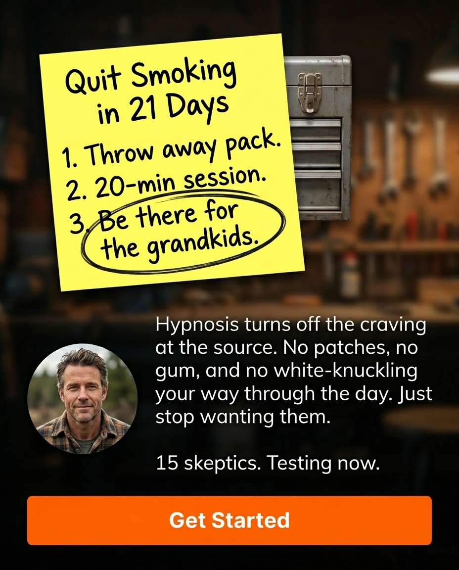 Hypnosis to Stop Smoking Facebook ad