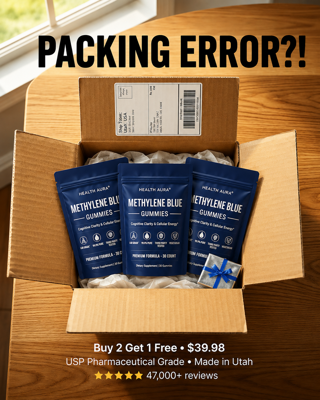The Pain-Free Aging Report Facebook ad: I tell my patients to try methylene blue gummies every…