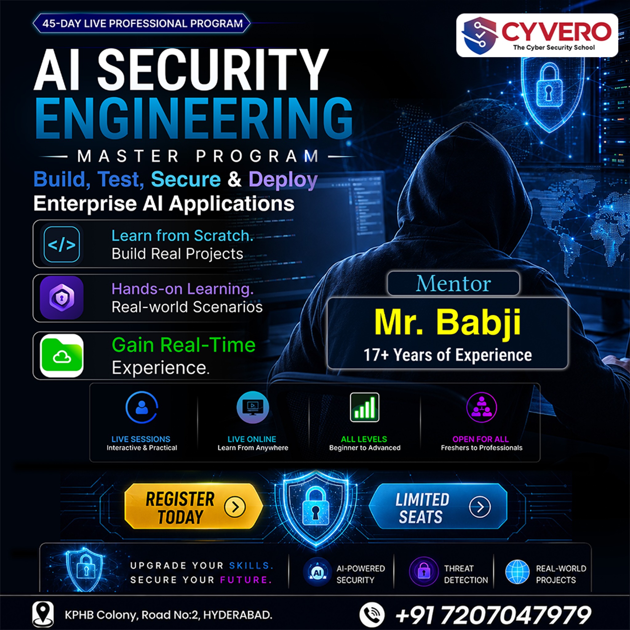 Cyvero Facebook ad: AI Security Engineering Master Program