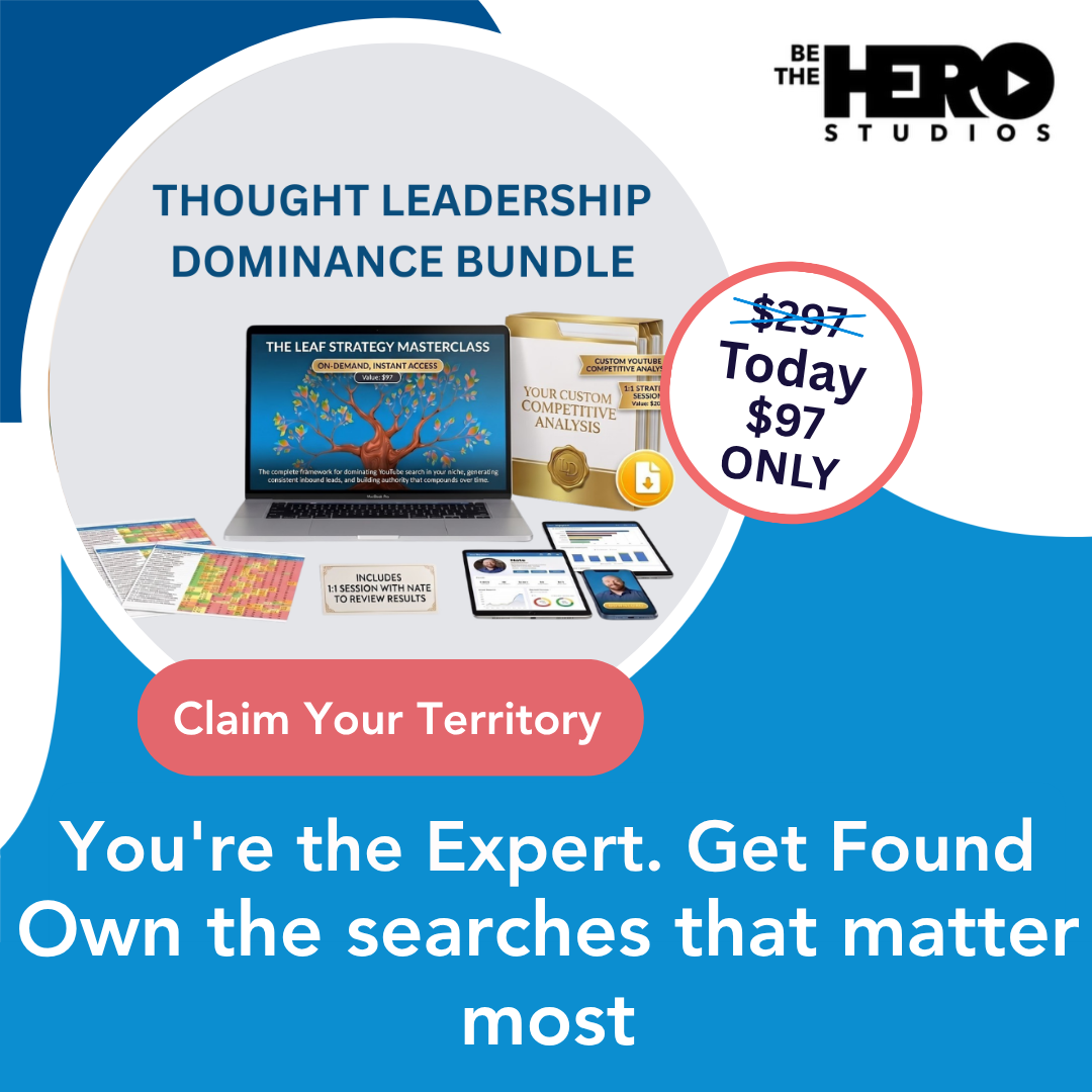 Be The Hero Studios Facebook ad: The Stage Finds You When You Own the Search