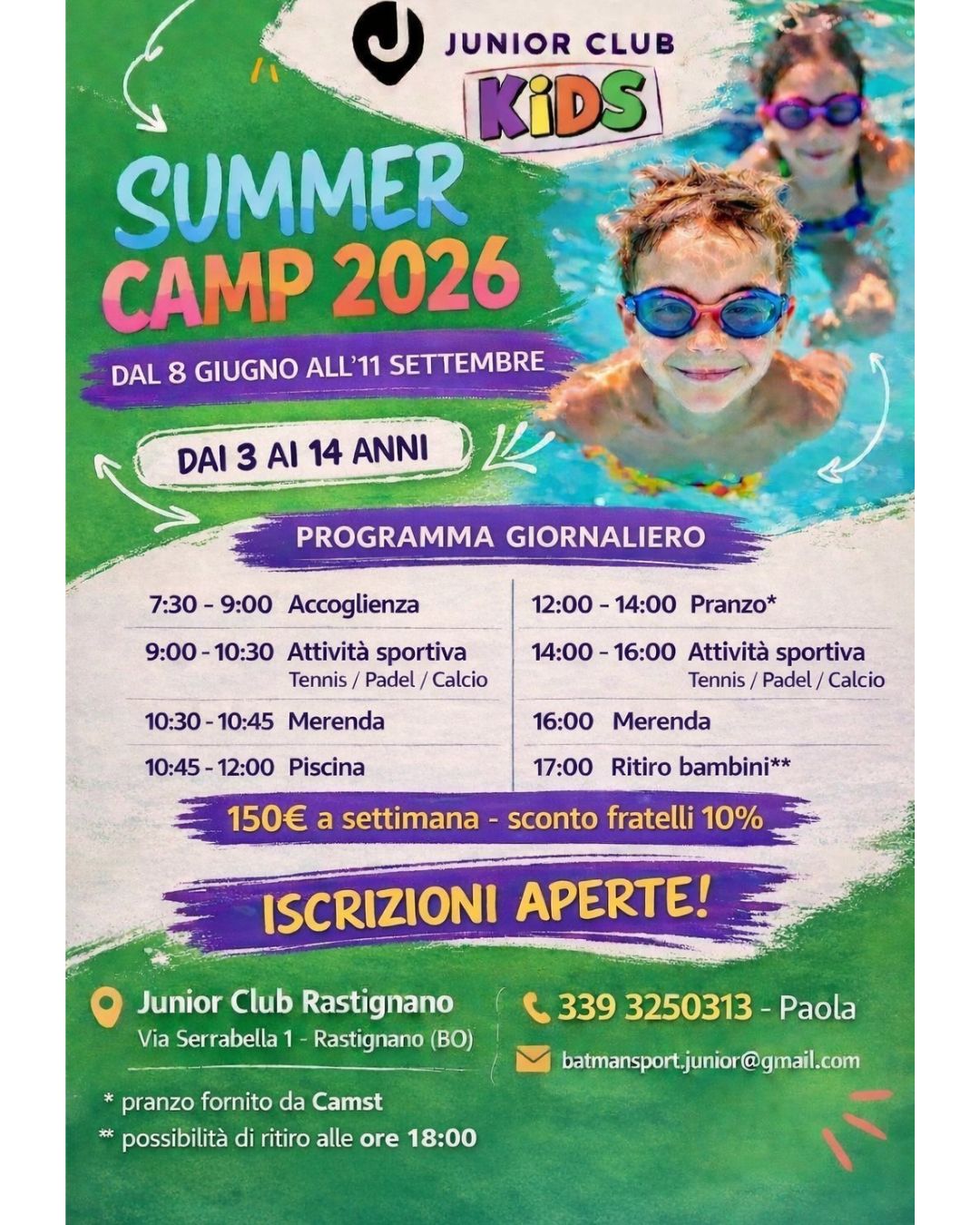 Junior Club - Rastignano Facebook ad from Apr 7, 2026