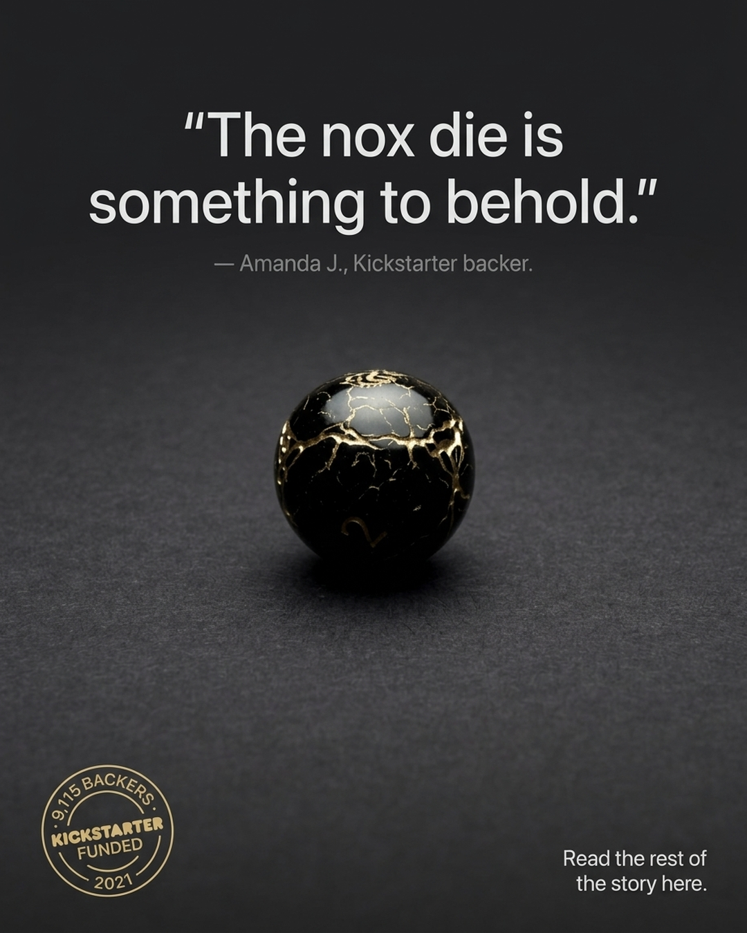 Orbidice Facebook ad: The nox die is something to behold.